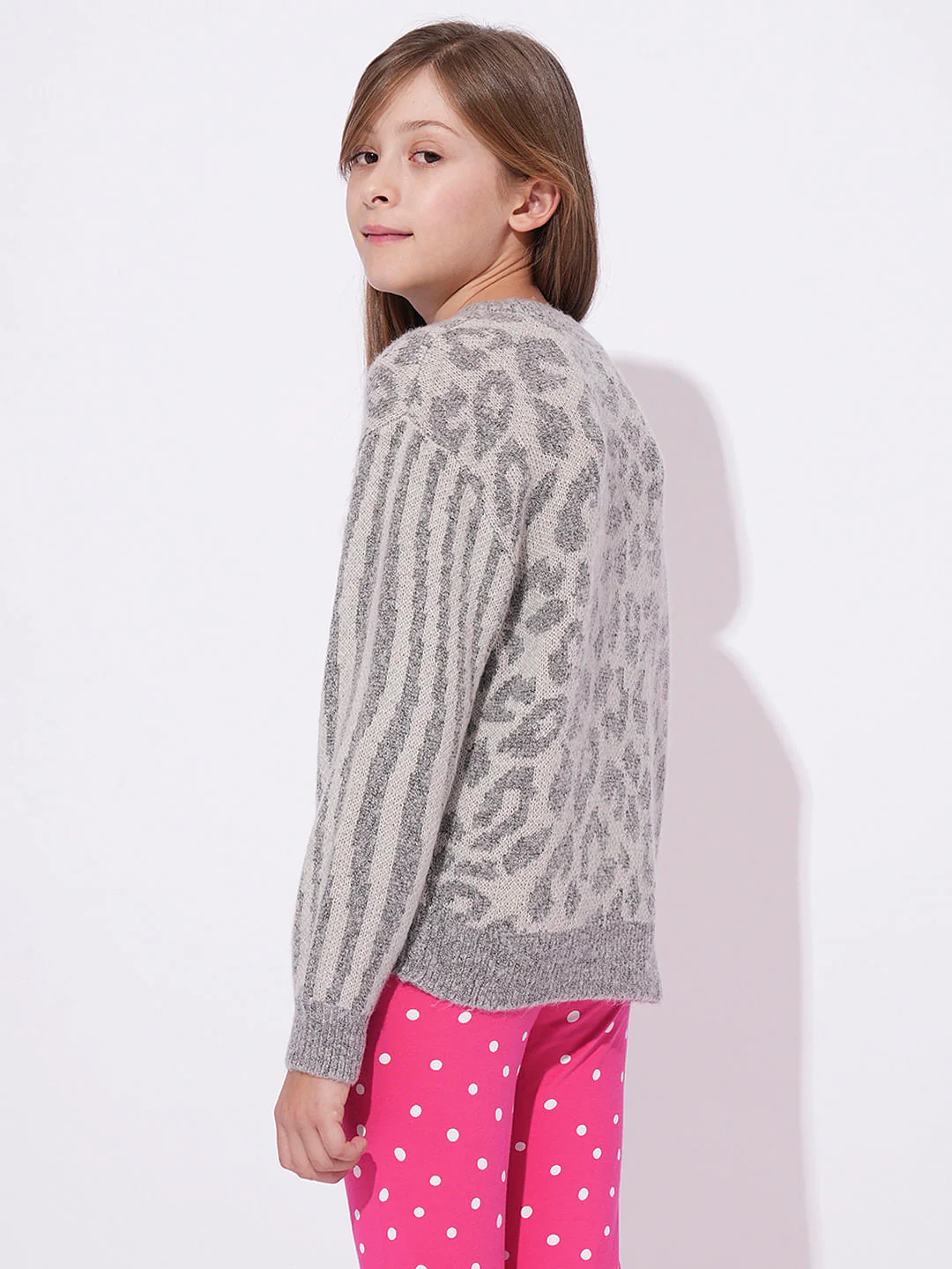 Girls Grey Printed Pullover - Image 3