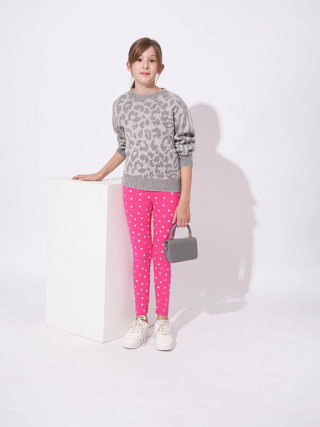 Girls Grey Printed Pullover - Image 5
