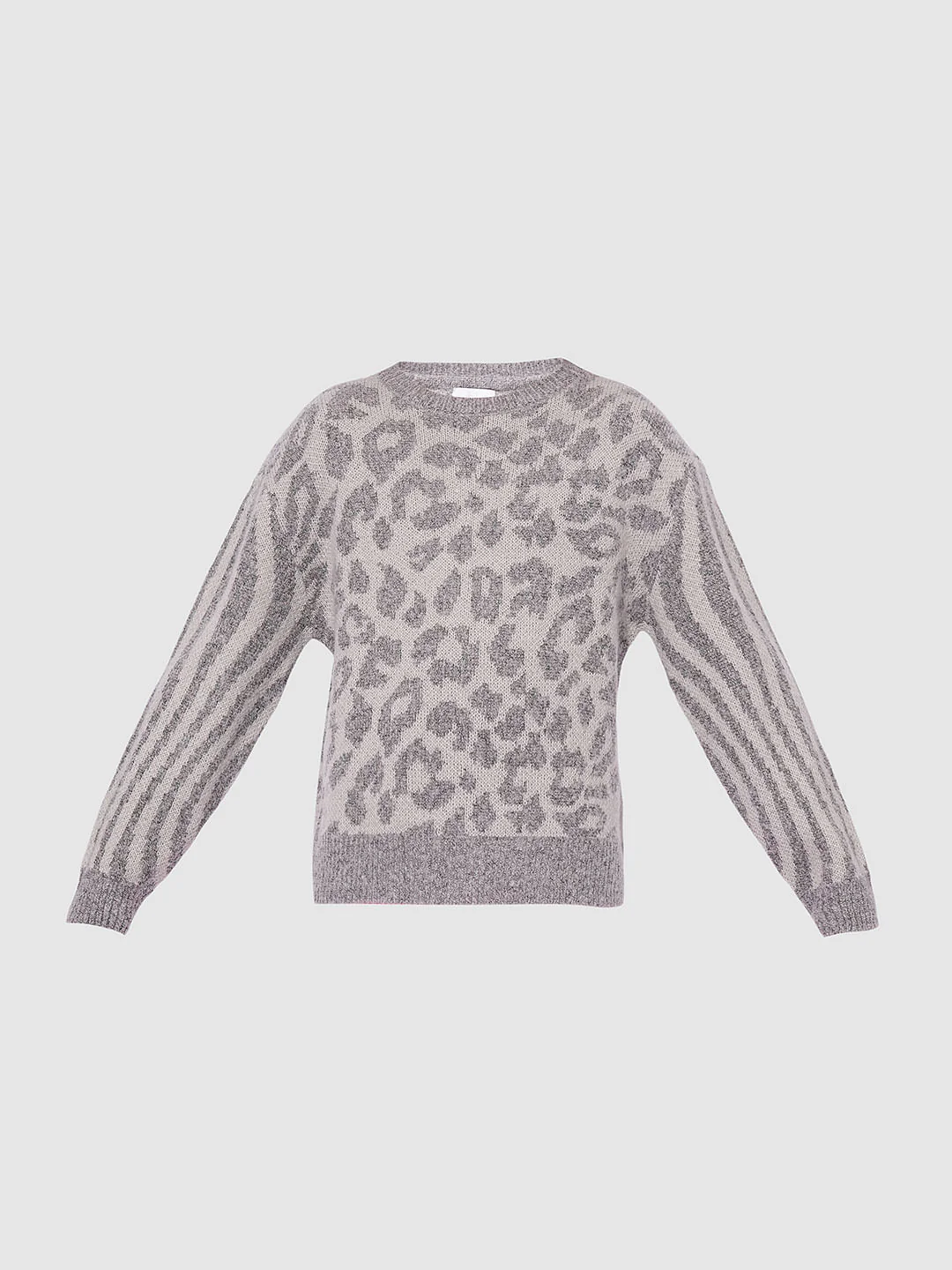 Girls Grey Printed Pullover - Image 6