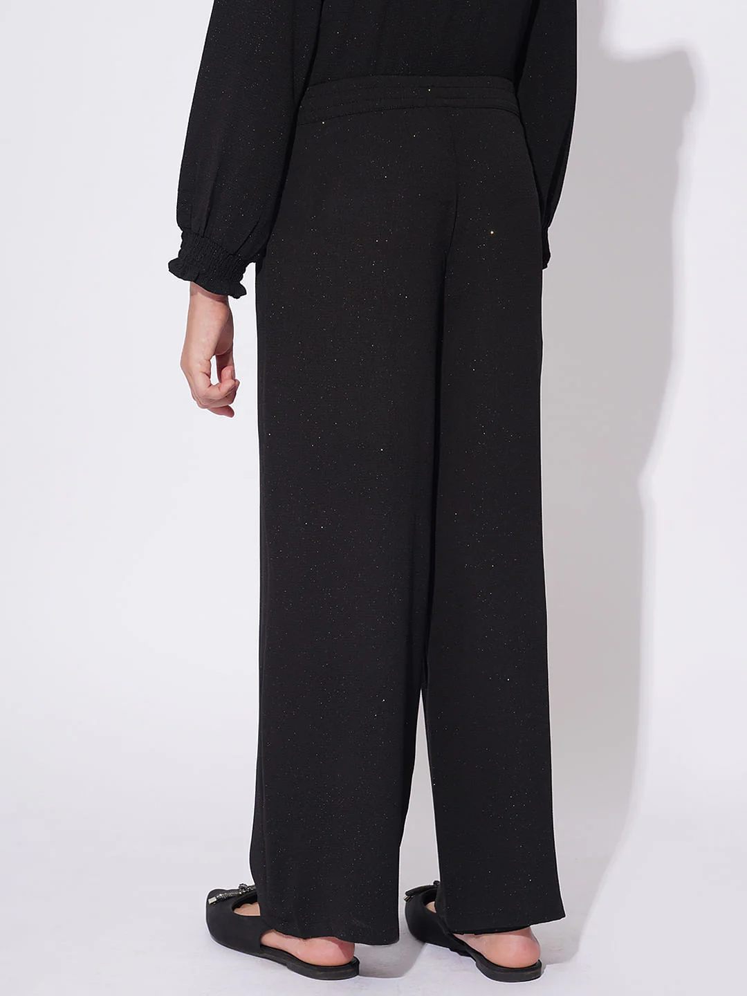 Girls Black Shimmer Co-Ord Set Pant - Image 4