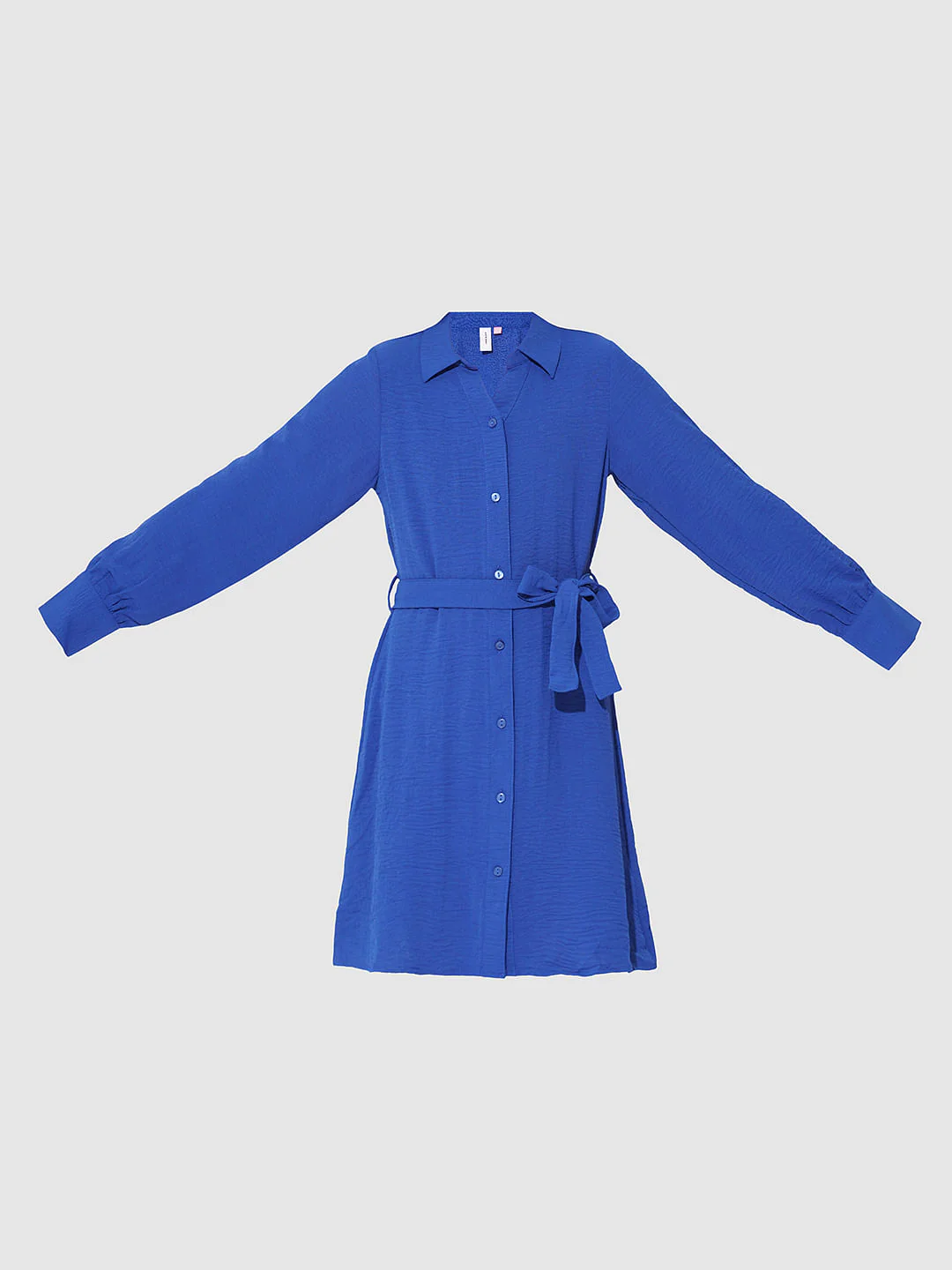Girls Blue Short Shirt Dress - Image 6