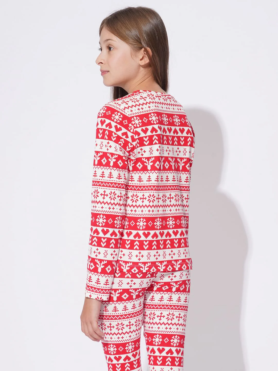 Girls Red Christmas Printed Co-Ord Set - Image 6