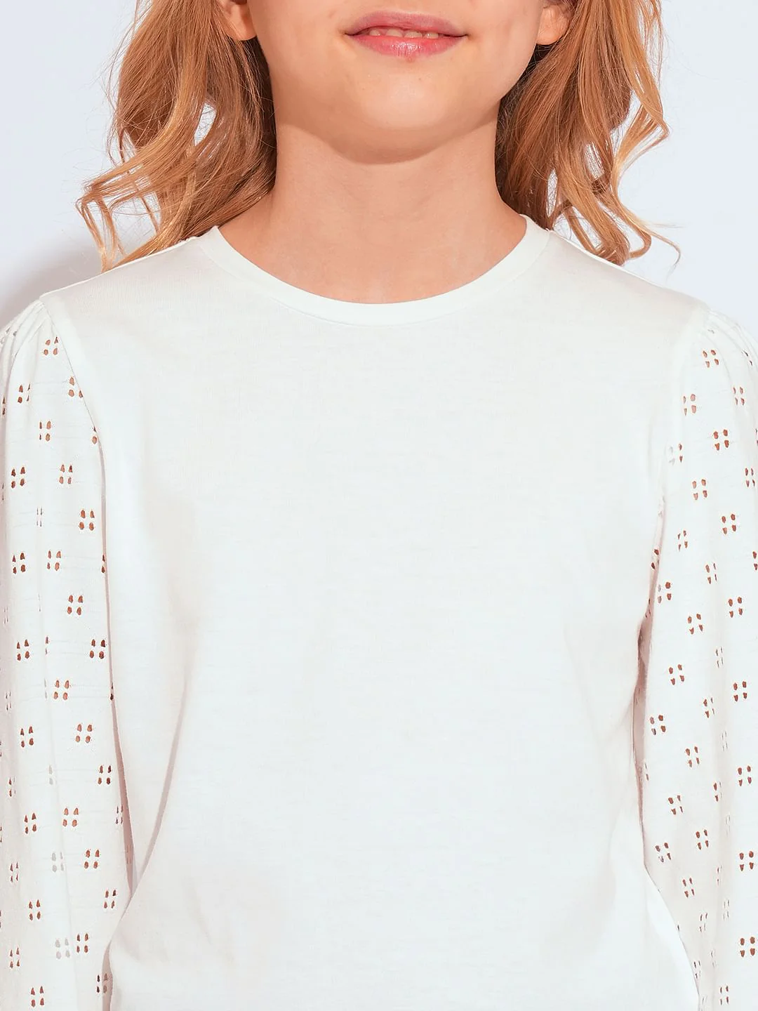 Girls White Organic Cotton Top - Image 4