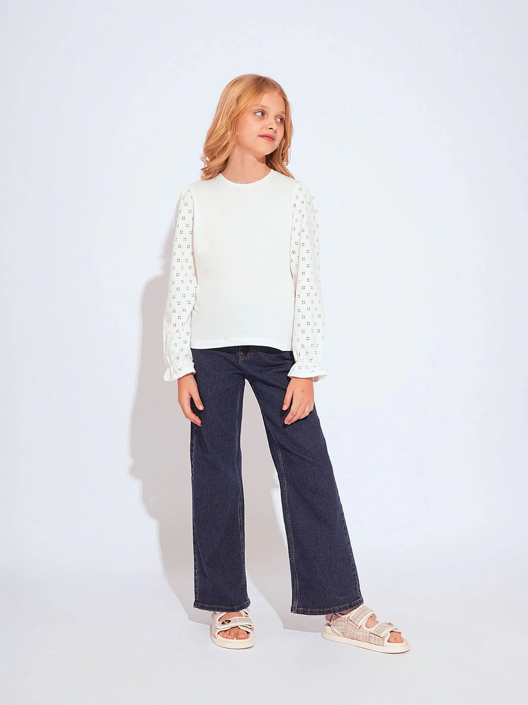Girls White Organic Cotton Top - Image 5