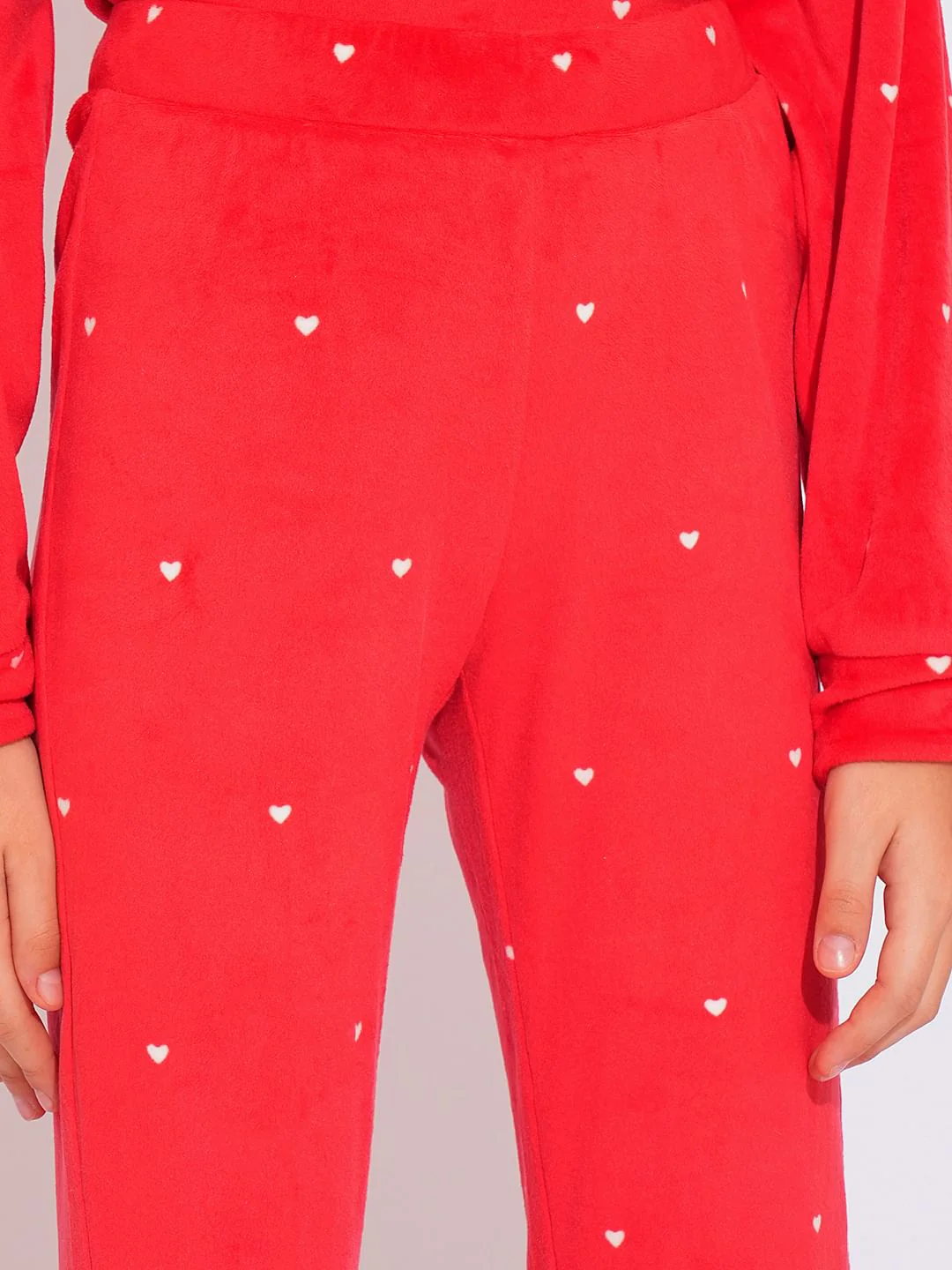 Girls Red Printed Co-Ord Set Flared Pant - Image 4