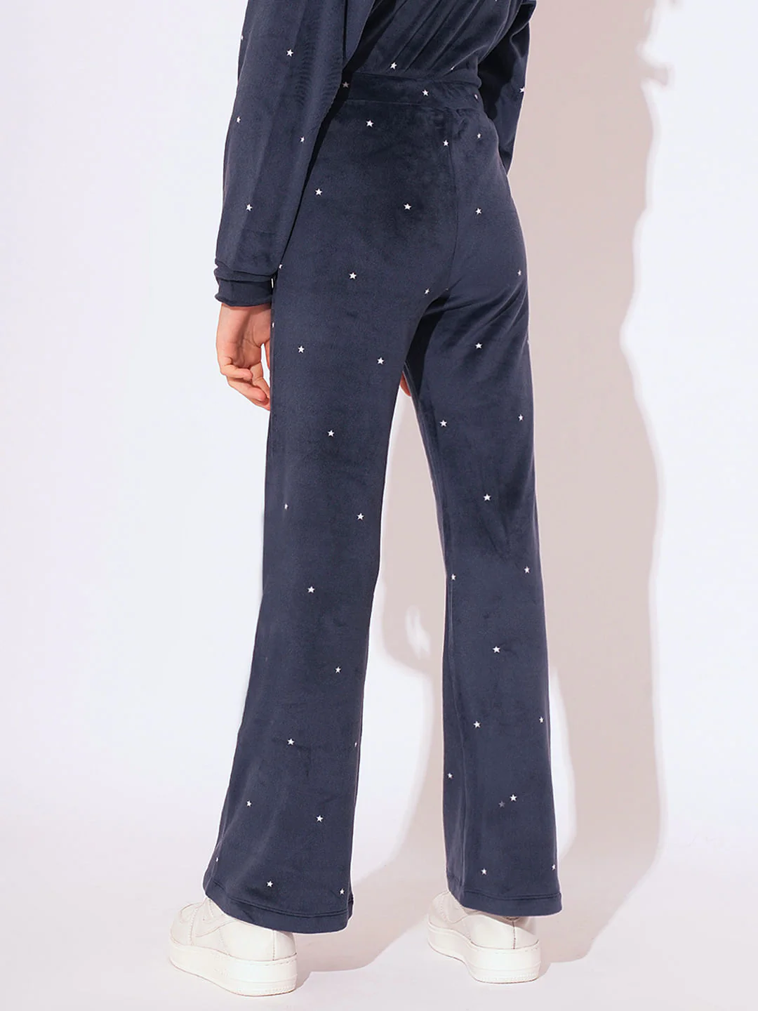 Girls Blue Printed Co-Ord Set Flared Pant - Image 3