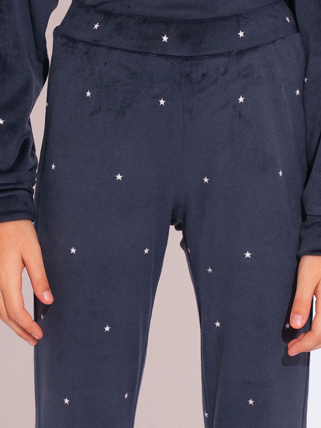 Girls Blue Printed Co-Ord Set Flared Pant - Image 4
