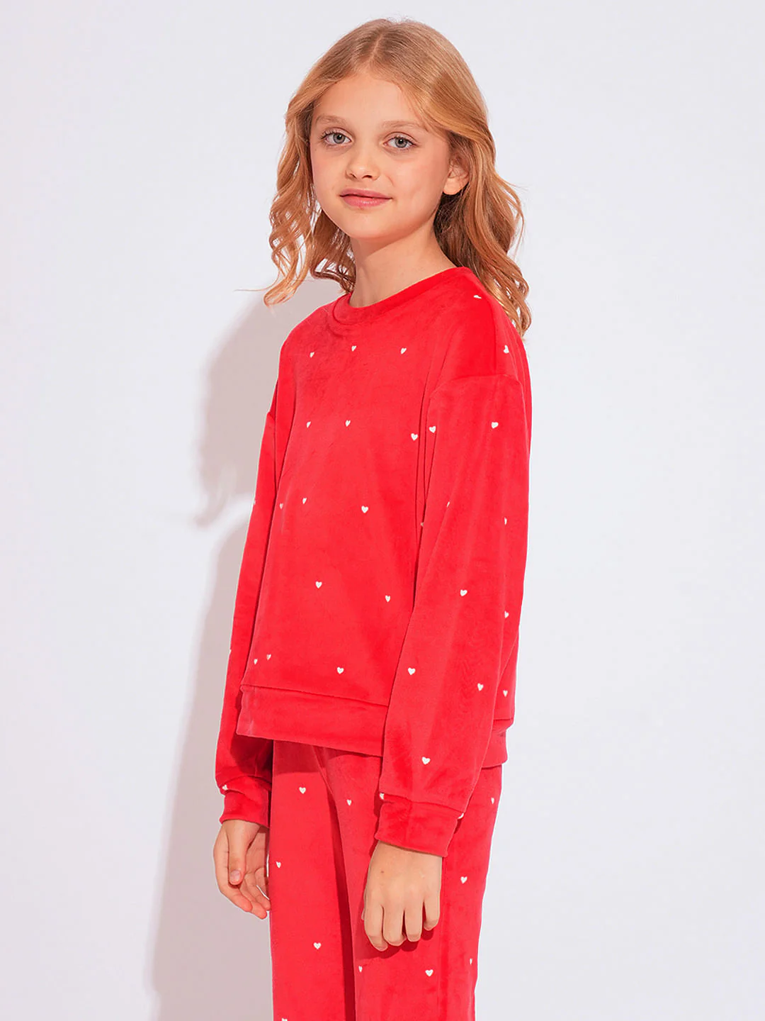 Girls Red Velvet Co-Ord Set Top - Image 2