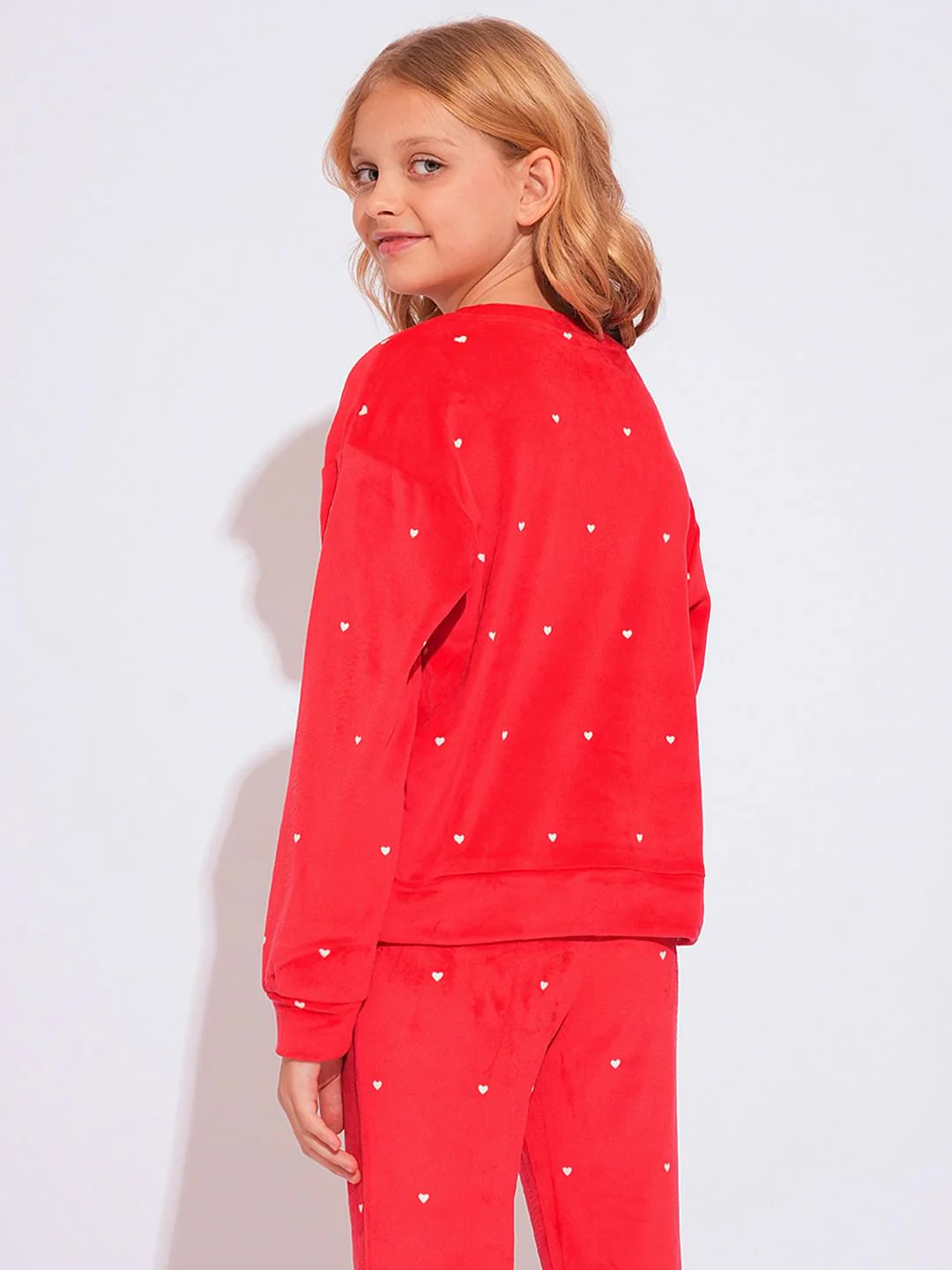 Girls Red Velvet Co-Ord Set Top - Image 3