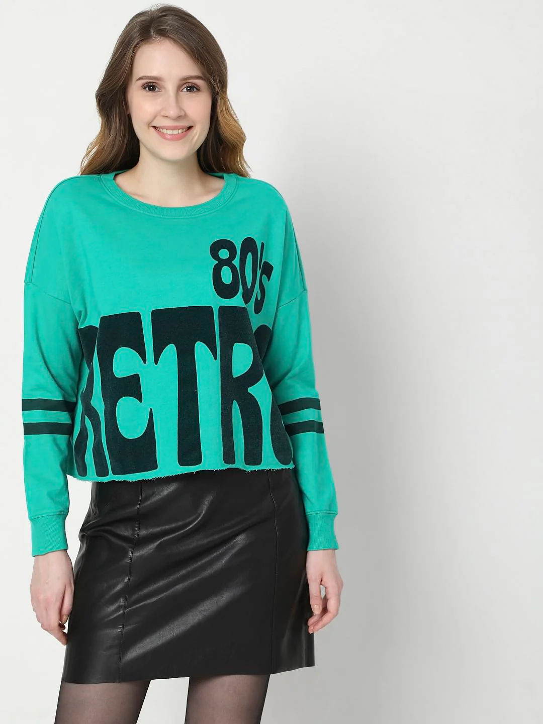 Green Graphic Print Sweatshirt - Image 2