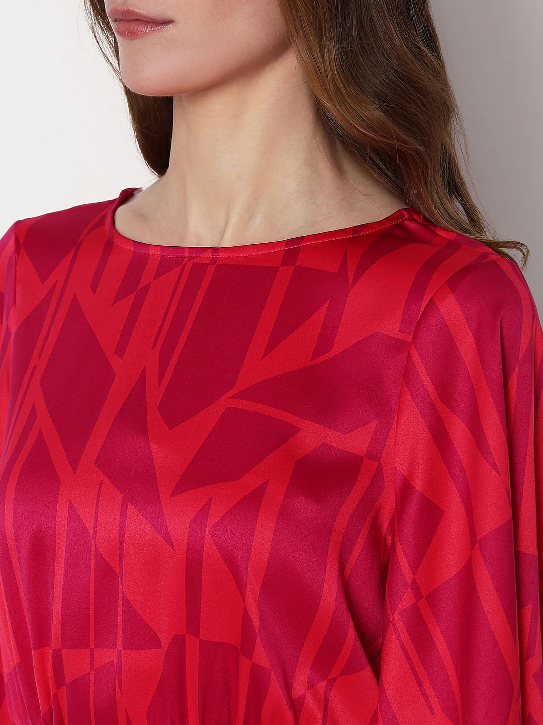 Pink Printed Fit & Flare Dress - Image 8