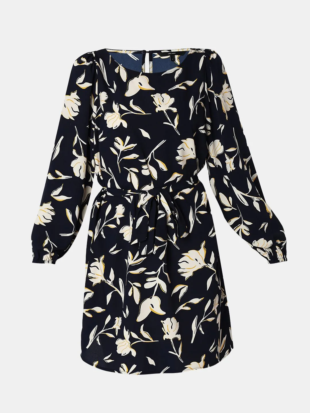 Navy Blue Floral Shift Dress - Image 7