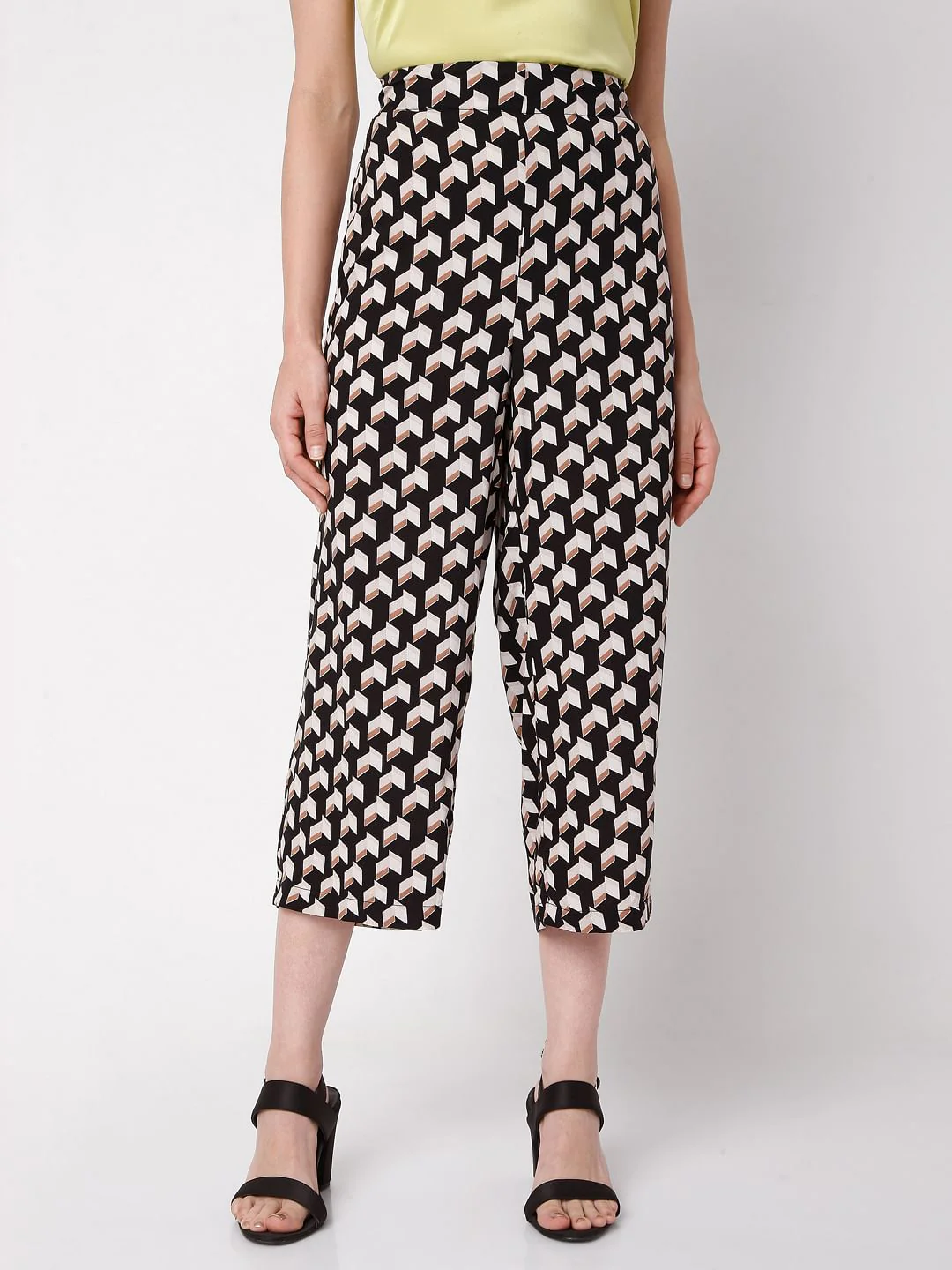 Black Printed Co-Ord Set Culottes - Image 2