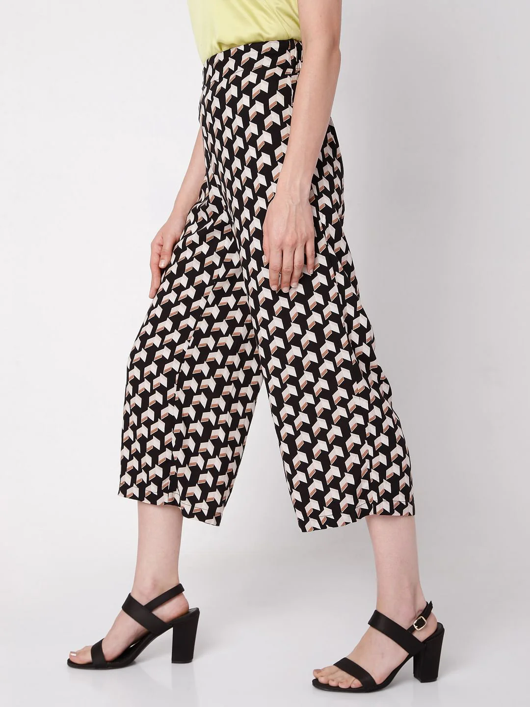 Black Printed Co-Ord Set Culottes - Image 3
