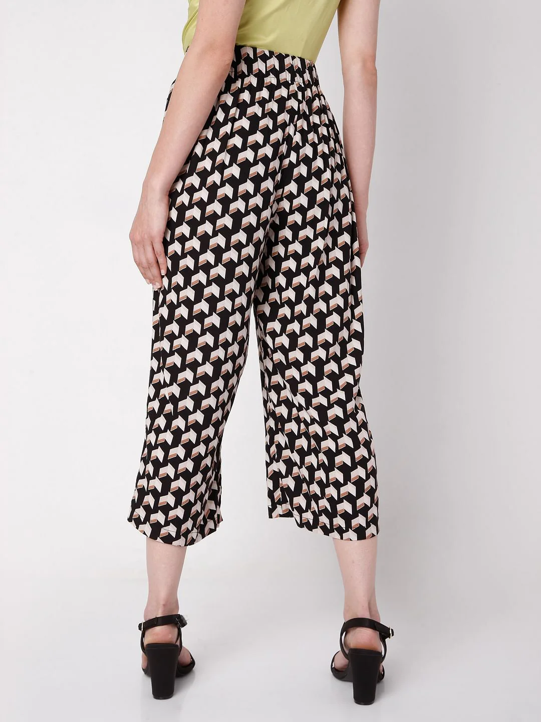 Black Printed Co-Ord Set Culottes - Image 4