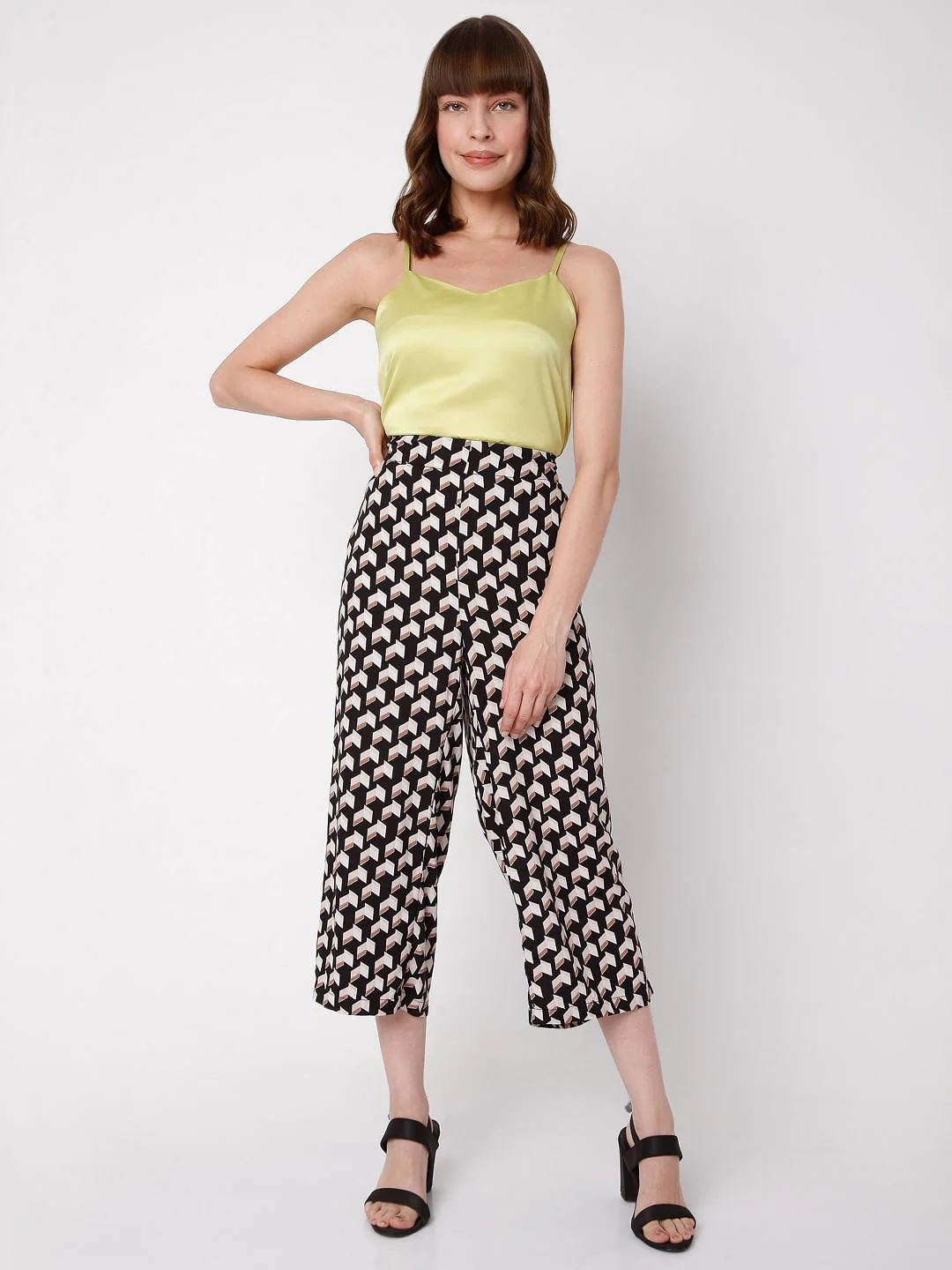 Black Printed Co-Ord Set Culottes - Image 6