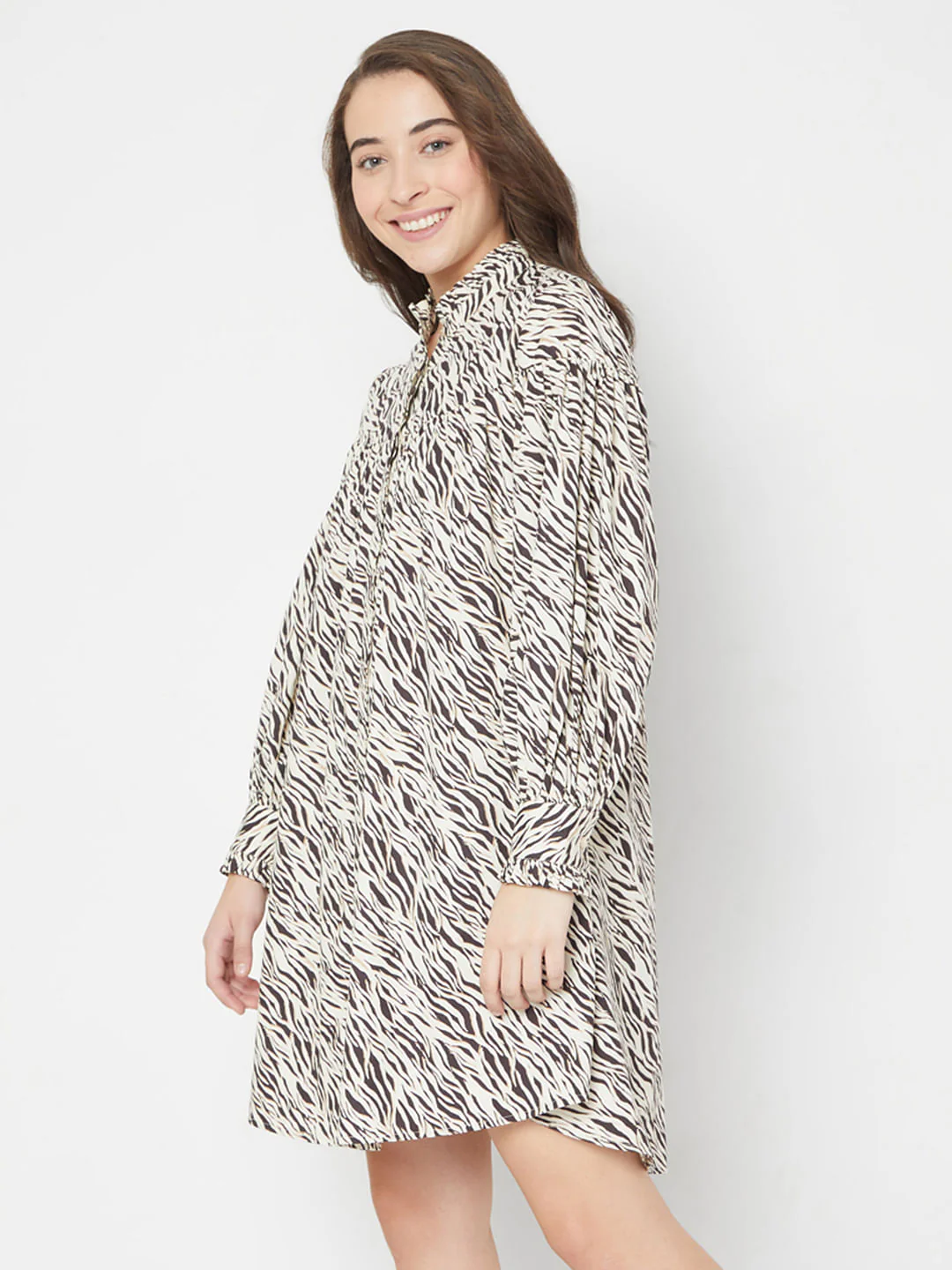 Beige Animal Print Shift Dress - Image 3