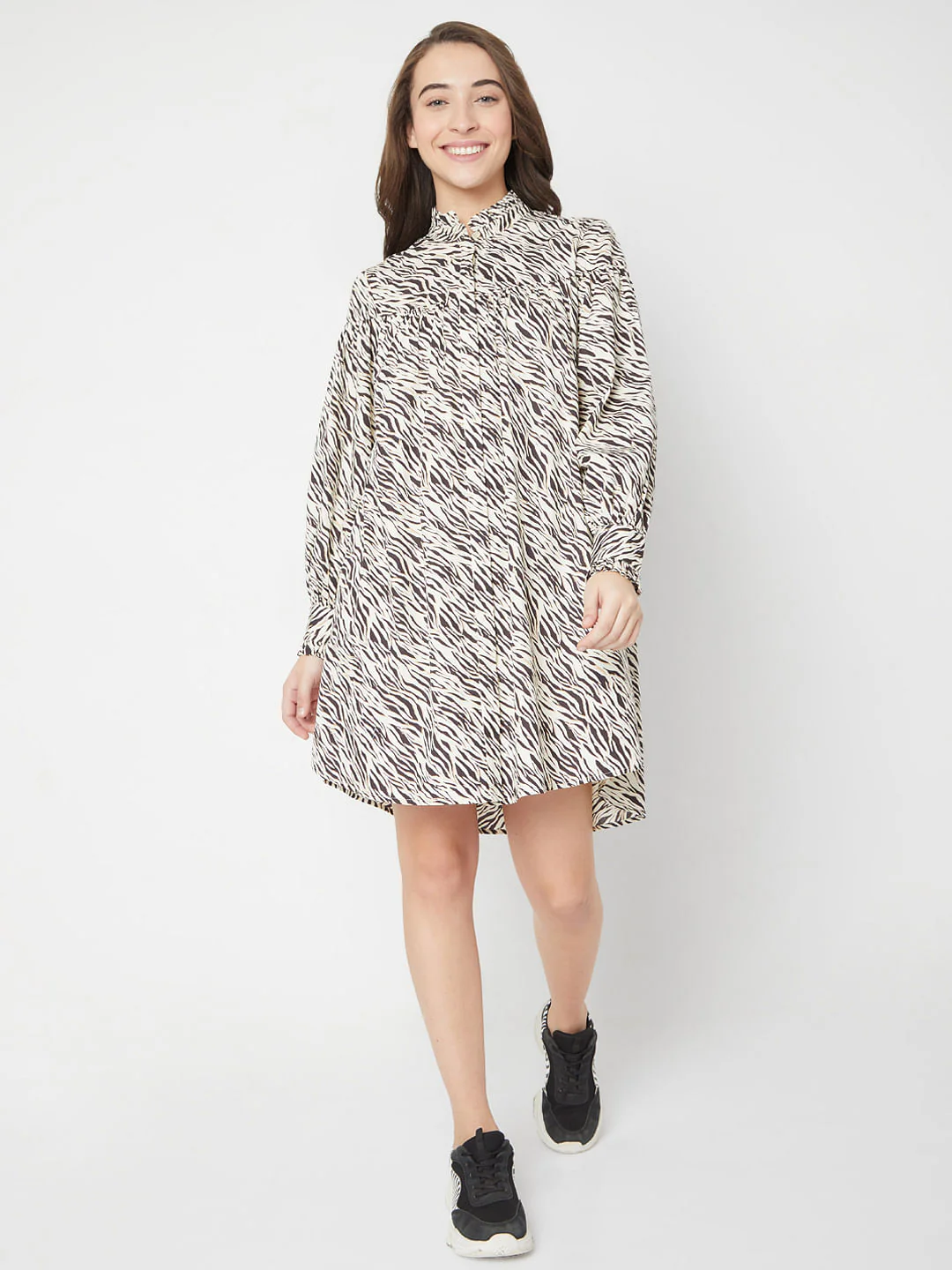 Beige Animal Print Shift Dress - Image 5