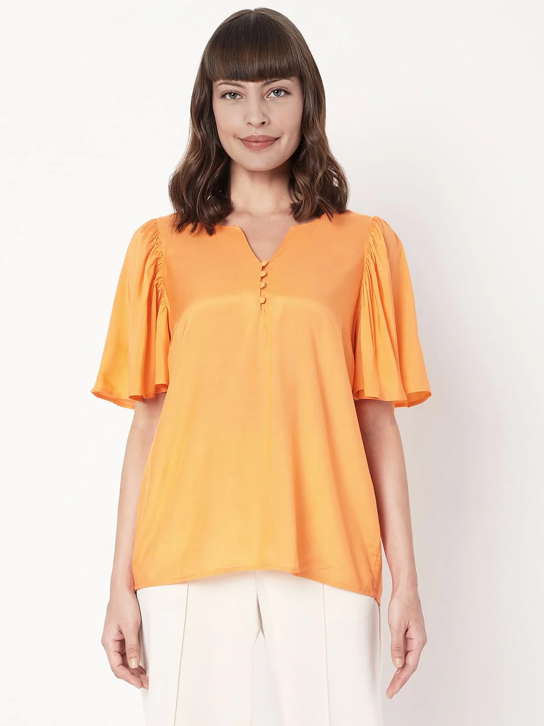 Orange Flared Sleeves Top - Image 2