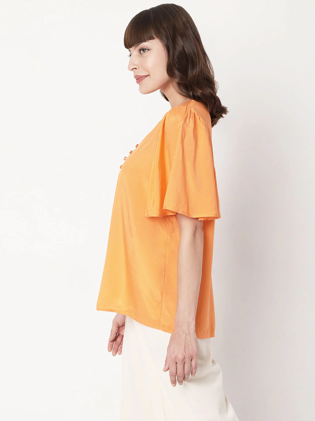 Orange Flared Sleeves Top - Image 3