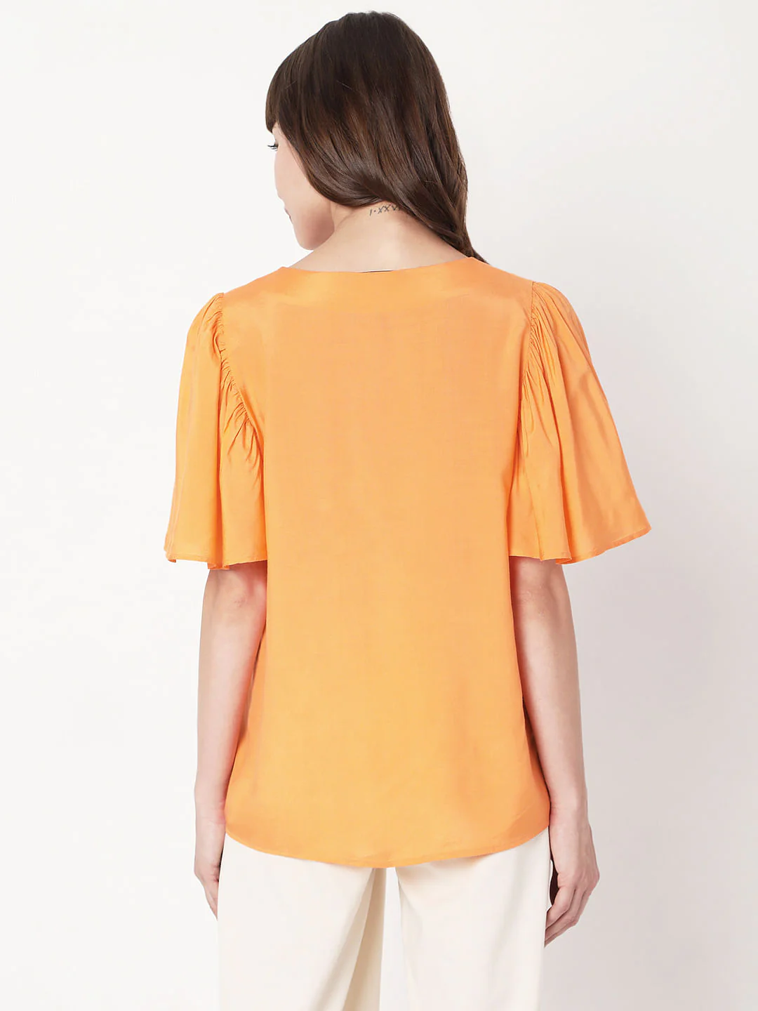 Orange Flared Sleeves Top - Image 4