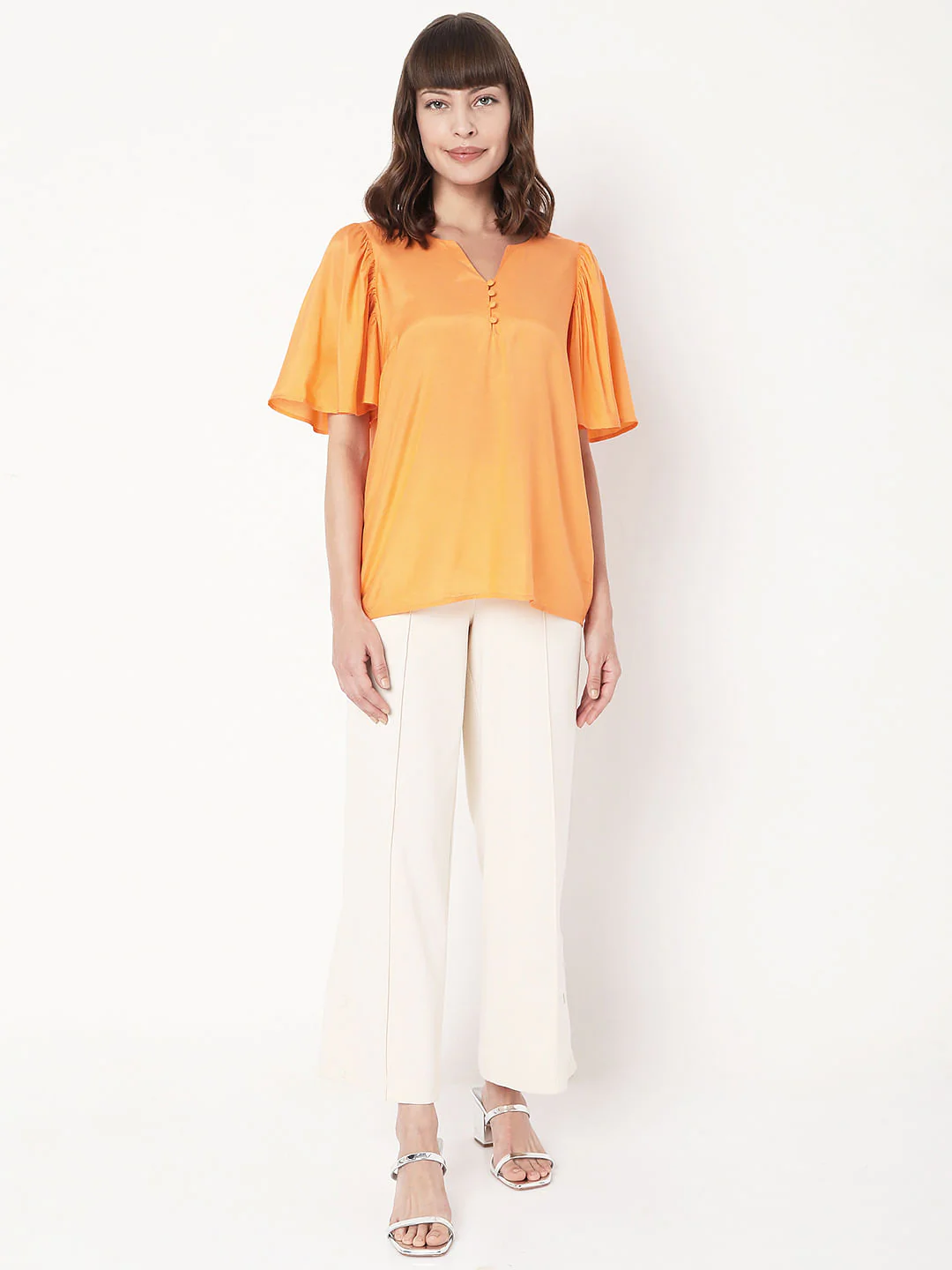 Orange Flared Sleeves Top - Image 5