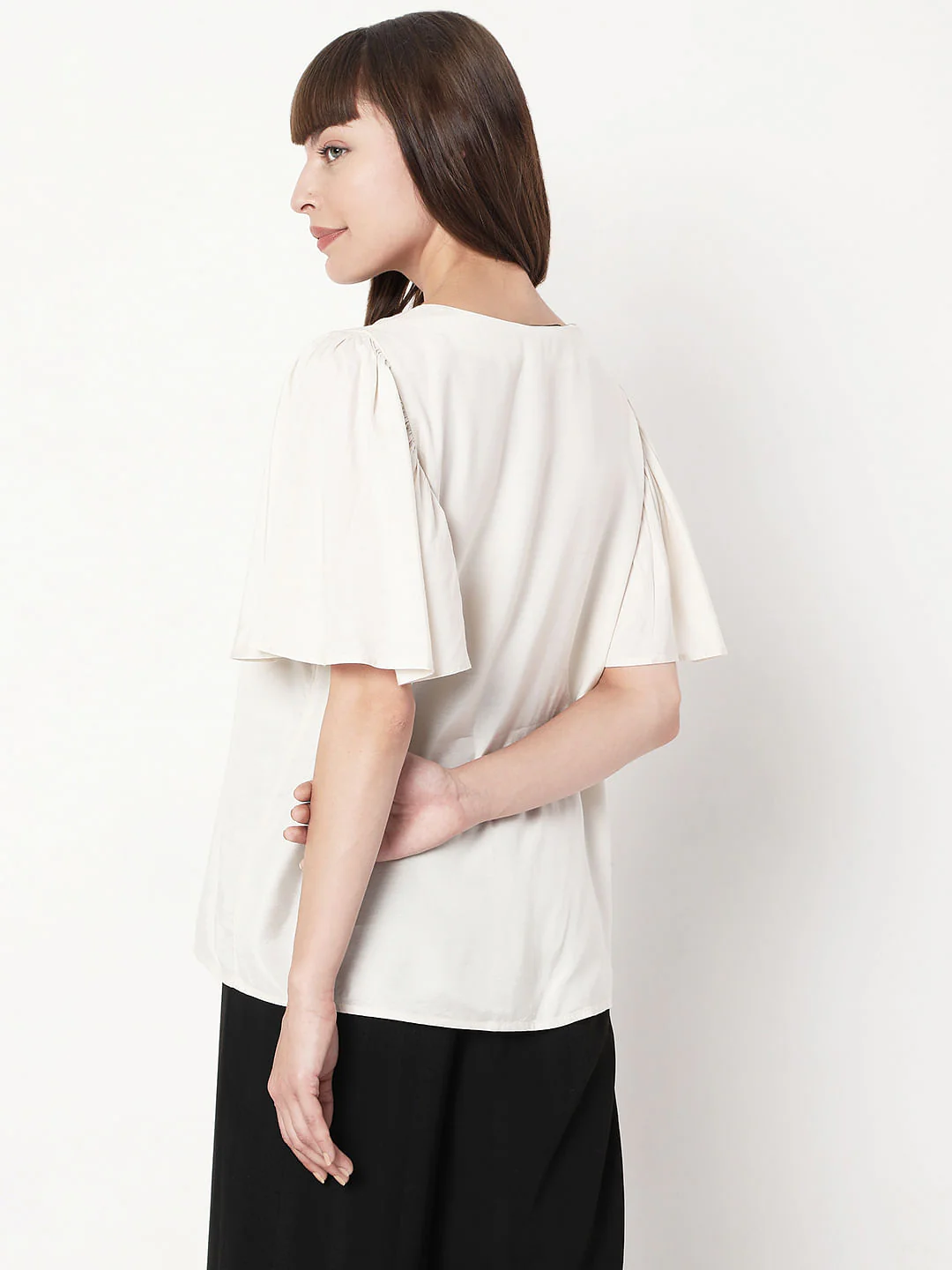 Beige Flared Sleeves Top - Image 4