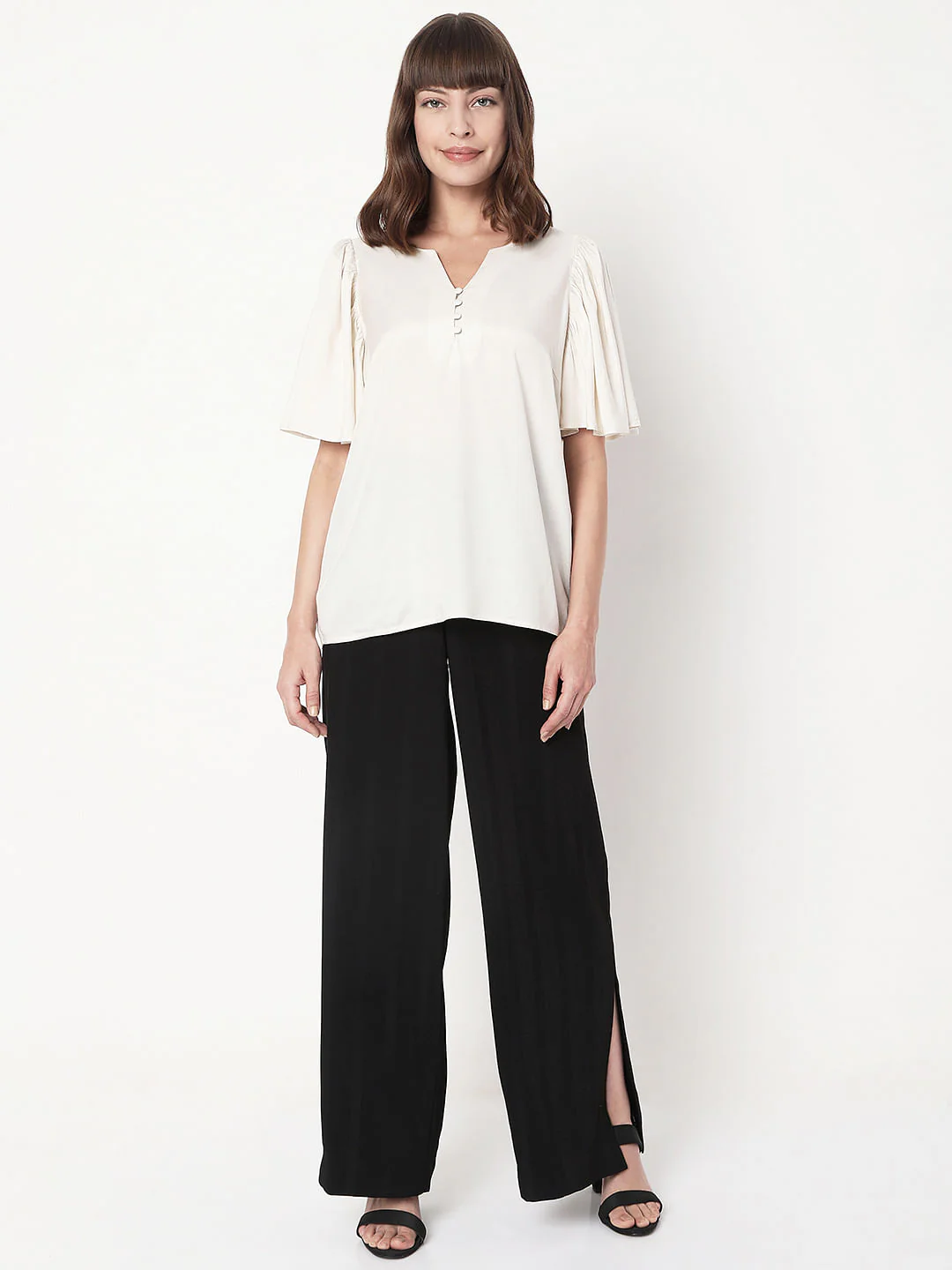 Beige Flared Sleeves Top - Image 5