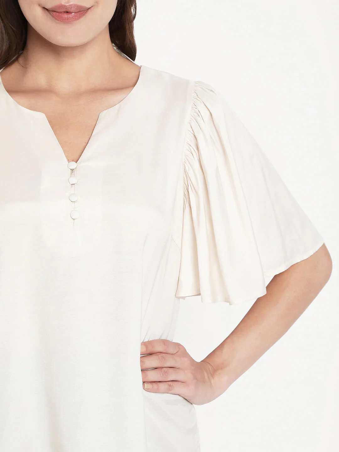 Beige Flared Sleeves Top - Image 6