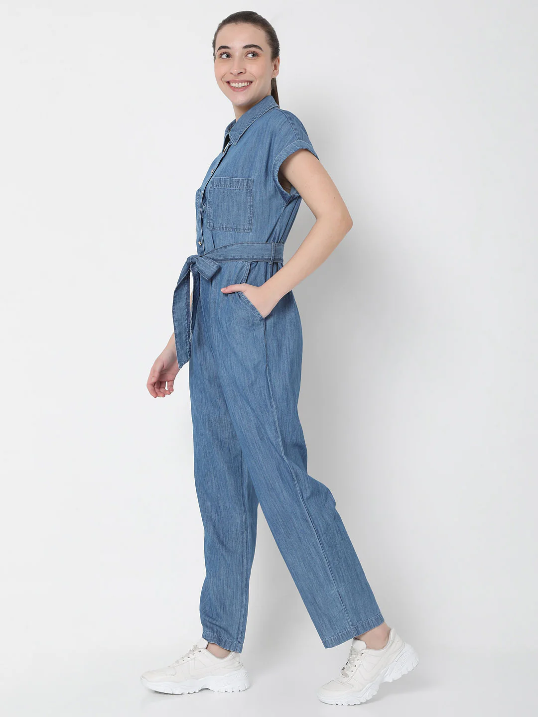 Blue Denim Jumpsuit - Image 3