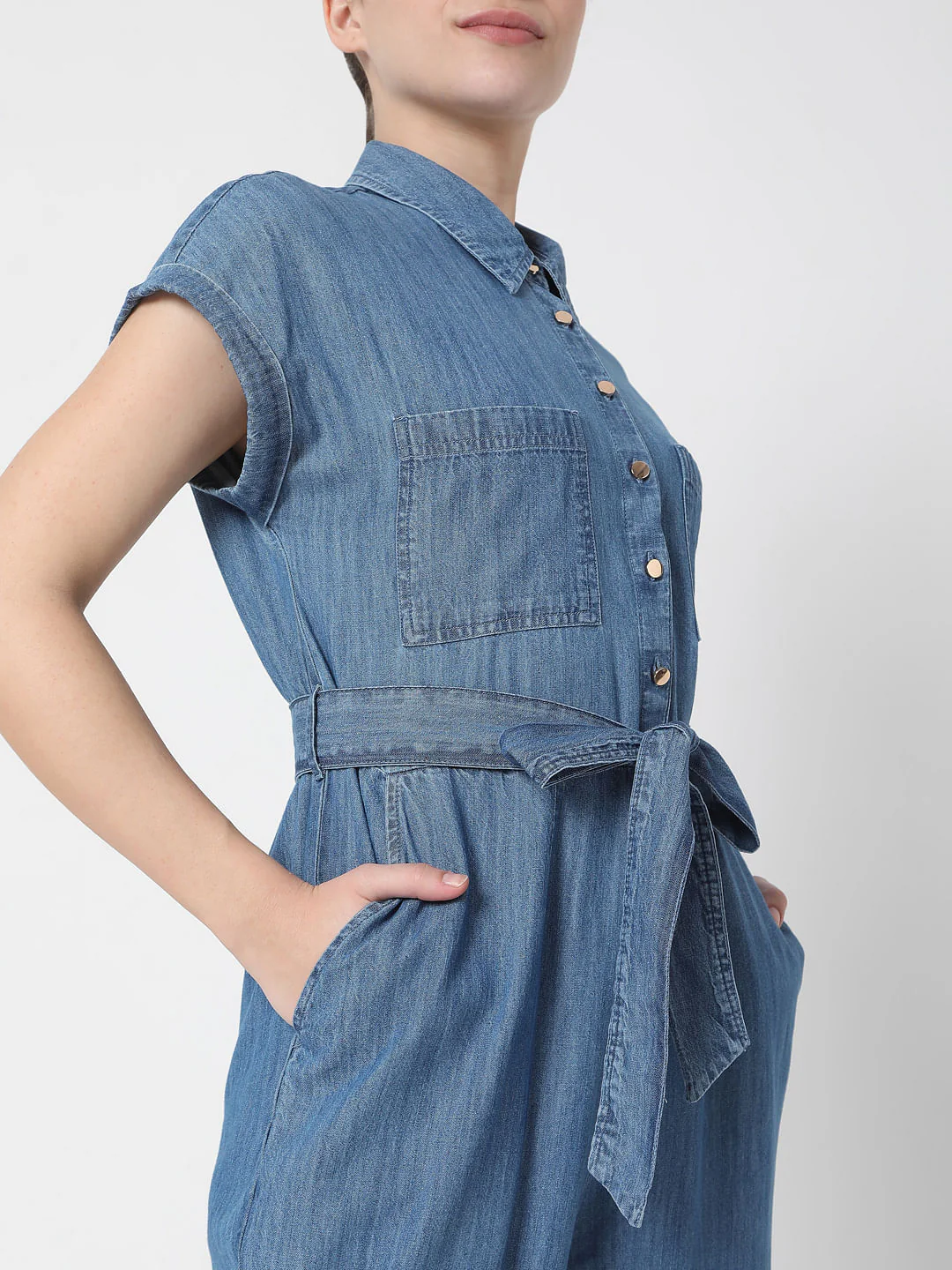 Blue Denim Jumpsuit - Image 5