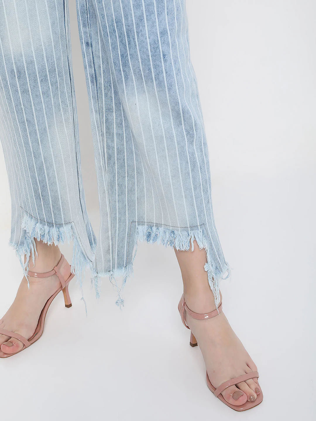 Light Blue Striped Zoey Wide-Leg Jeans - Image 5