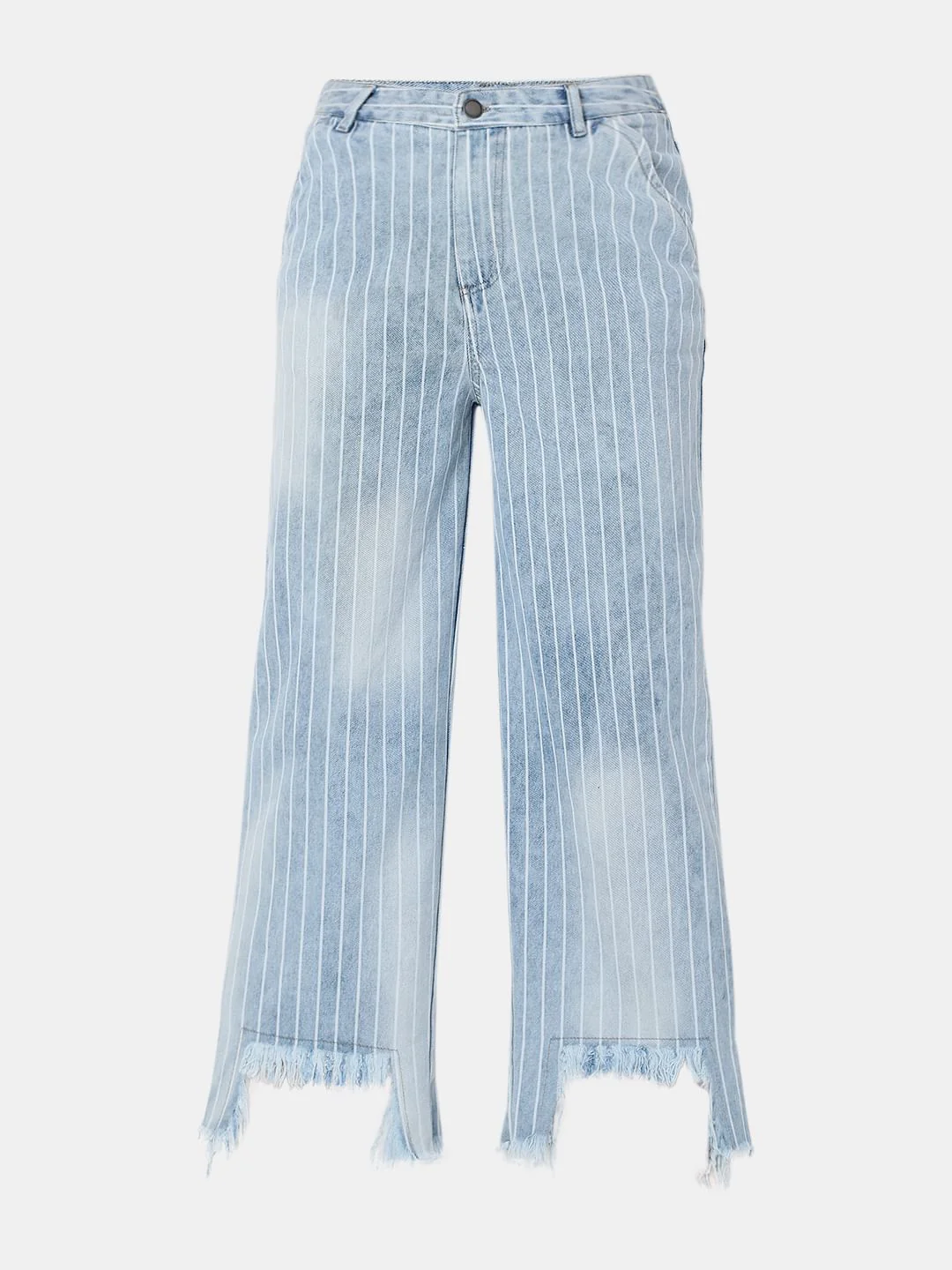 Light Blue Striped Zoey Wide-Leg Jeans - Image 7