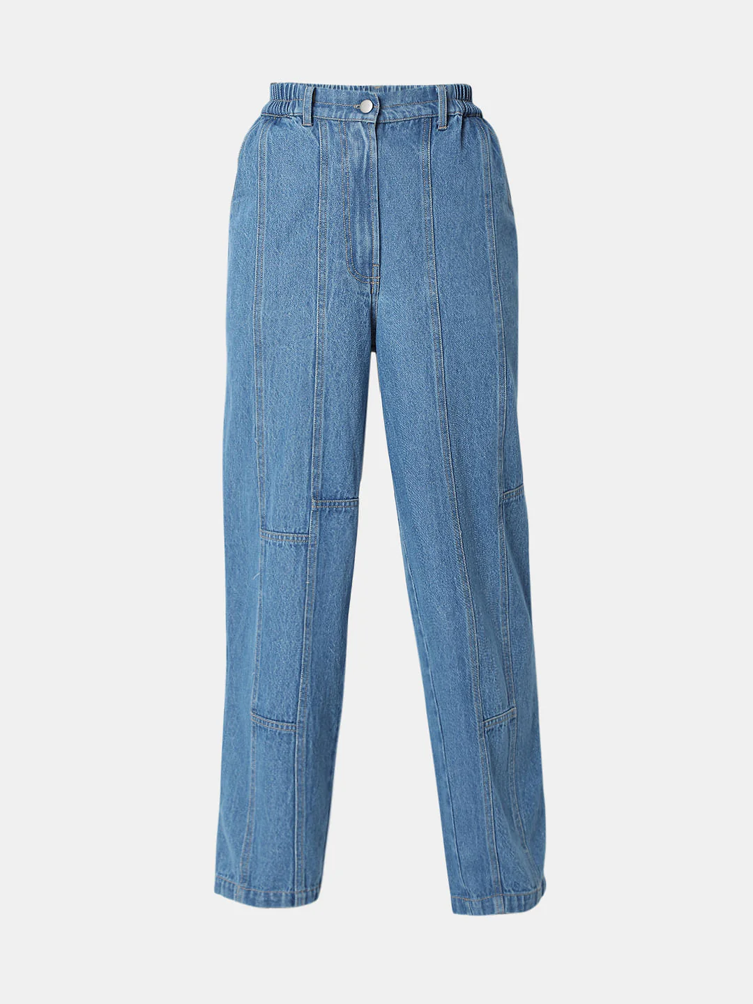 Light Blue High Rise Straight Fit Denim Pants - Image 7