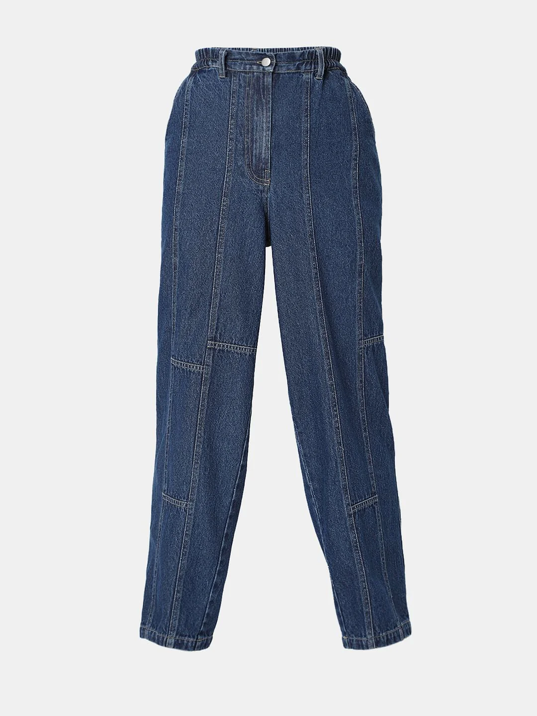 Dark Blue High Rise Straight Fit Denim Pants - Image 7