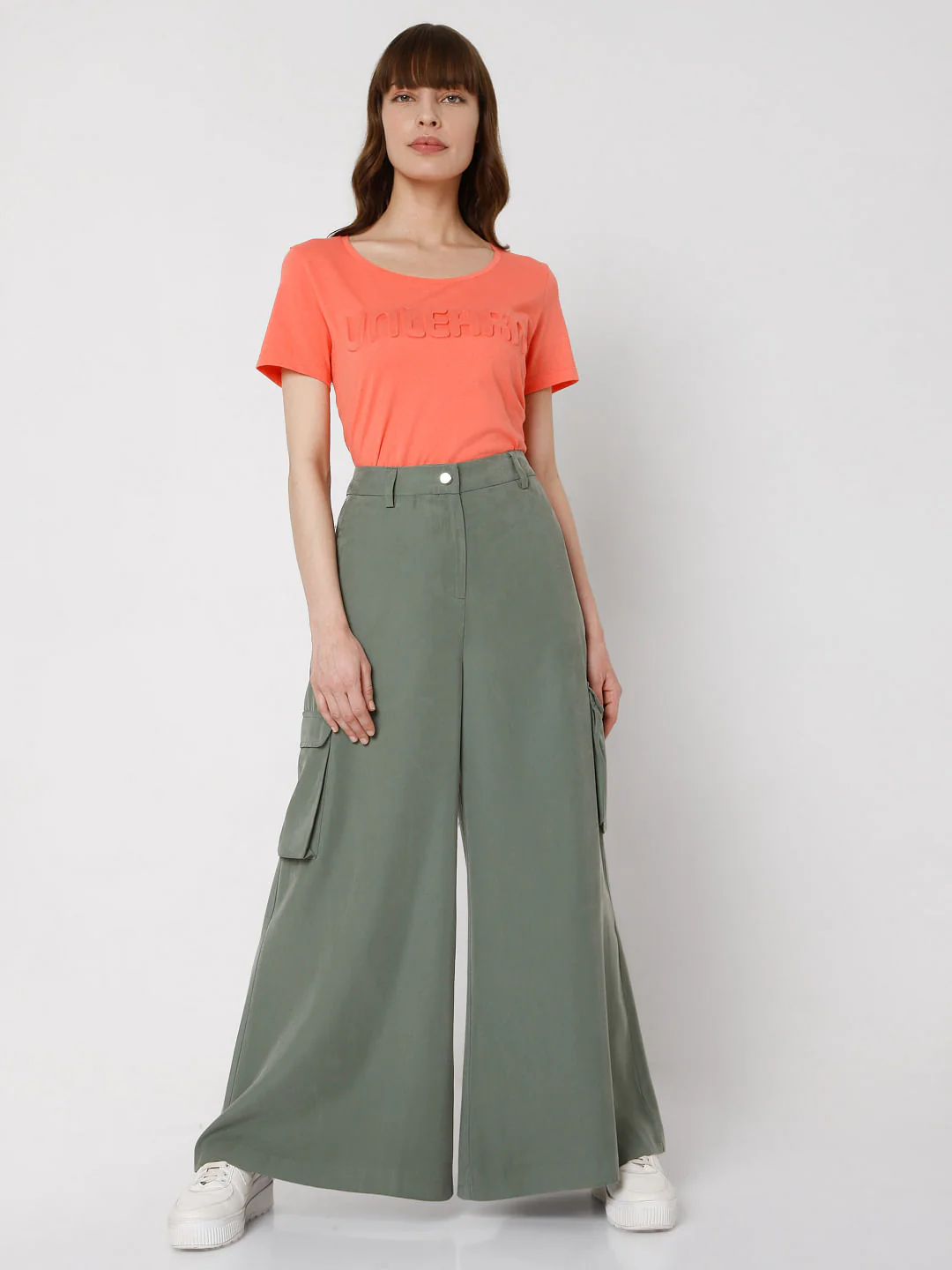 Green Wide Leg Utility Pants - Image 6