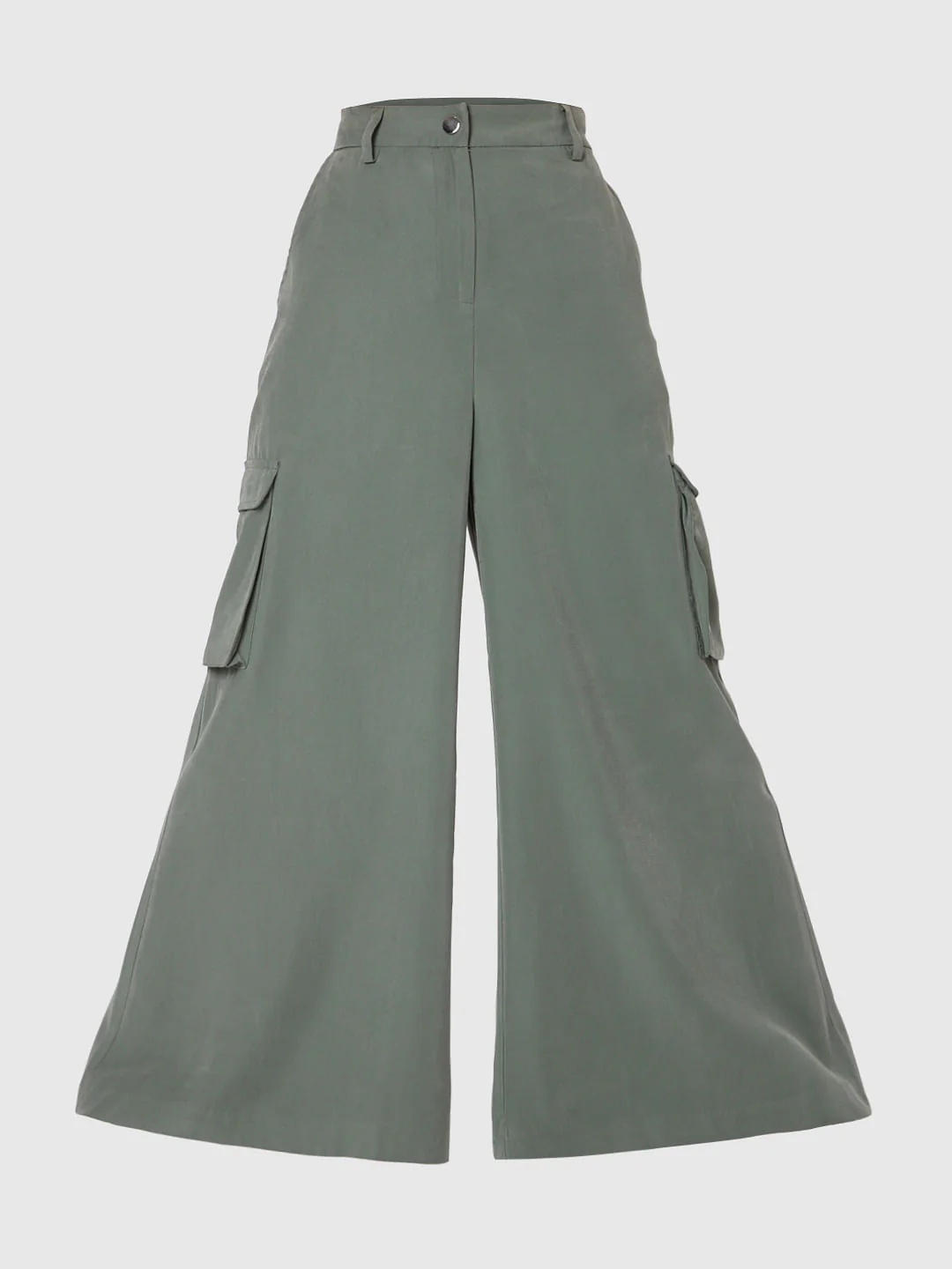 Green Wide Leg Utility Pants - Image 7