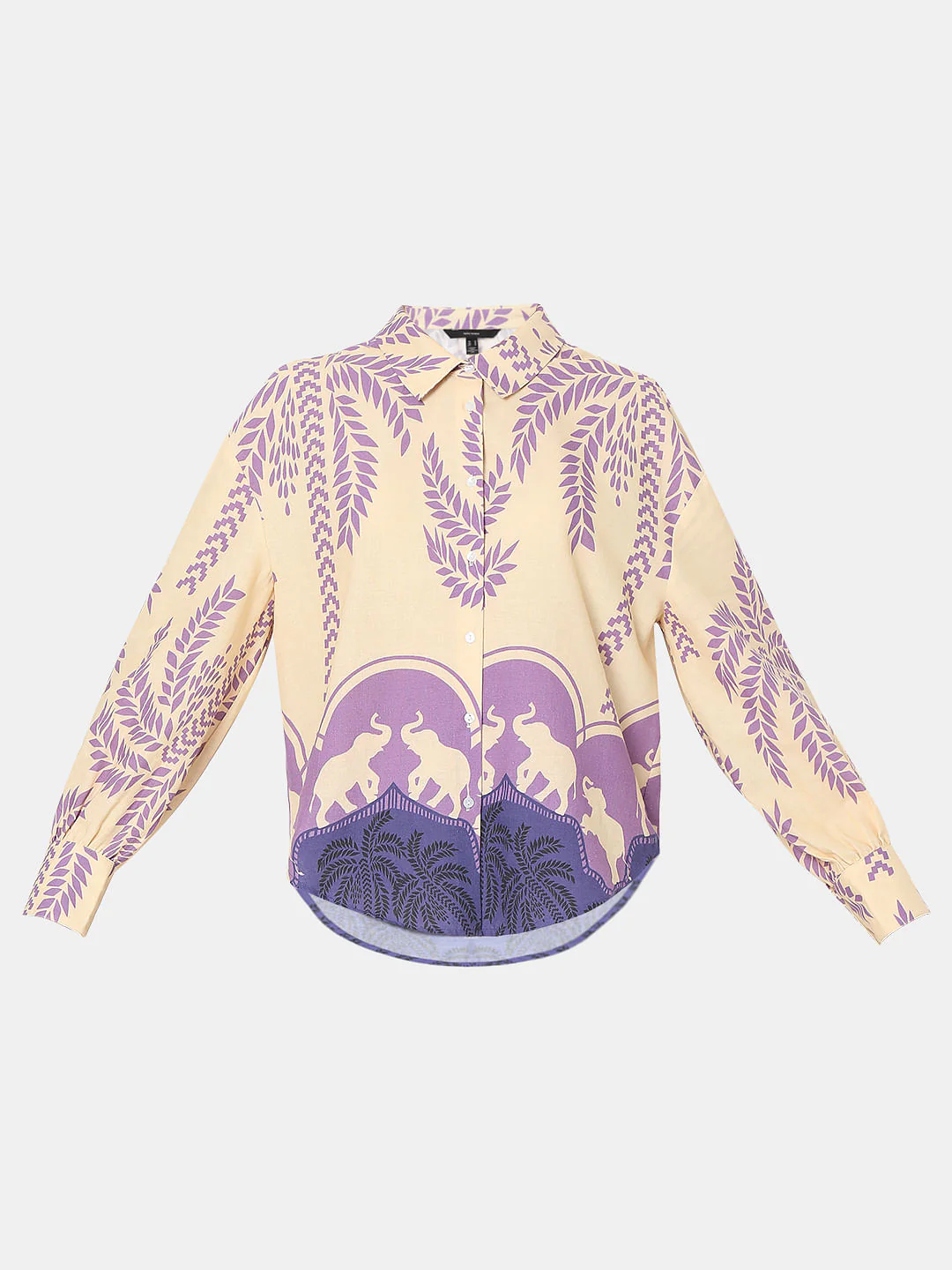 Beige Printed Co-Ord Set Shirt - Image 7