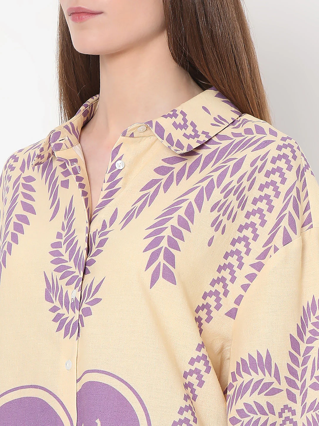 Beige Printed Co-Ord Set Shirt - Image 8