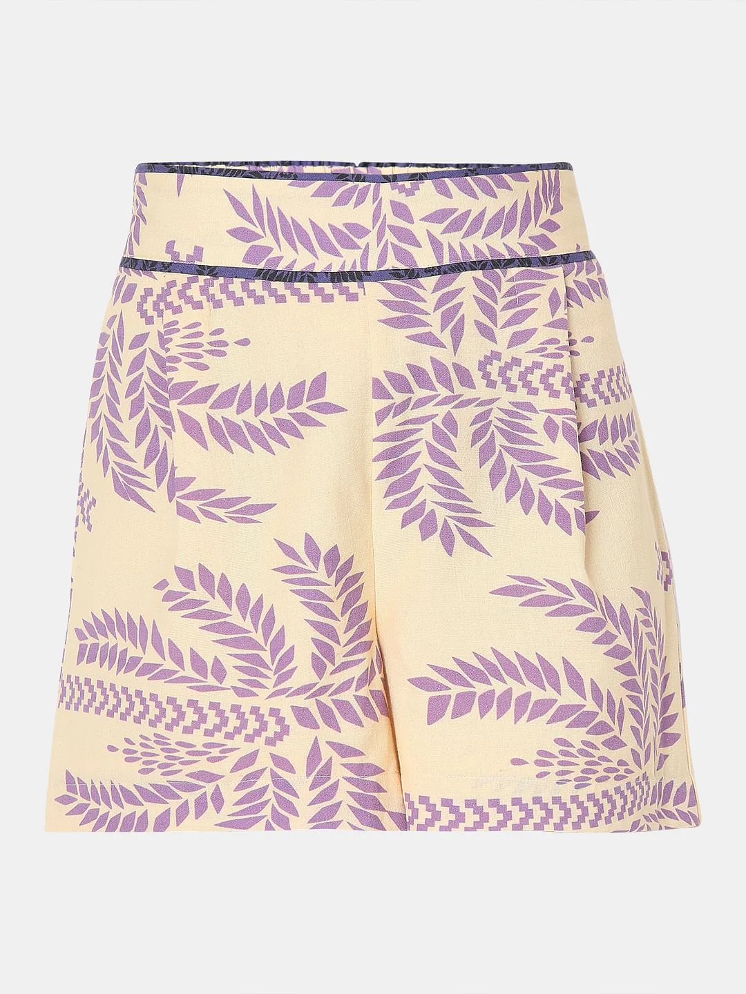 Beige Printed Co-Ord Set Shorts - Image 7