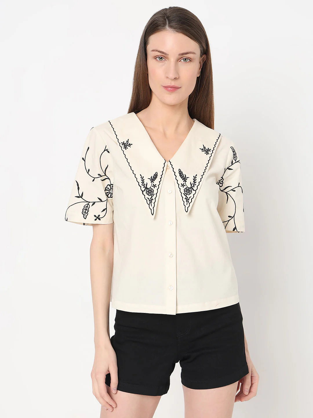 Ecru Embroidered Top - Image 2