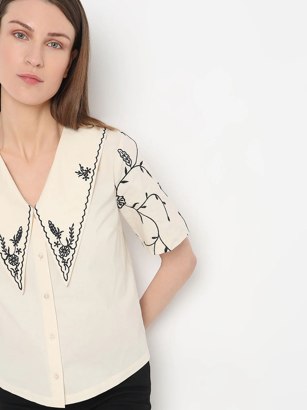 Ecru Embroidered Top - Image 6
