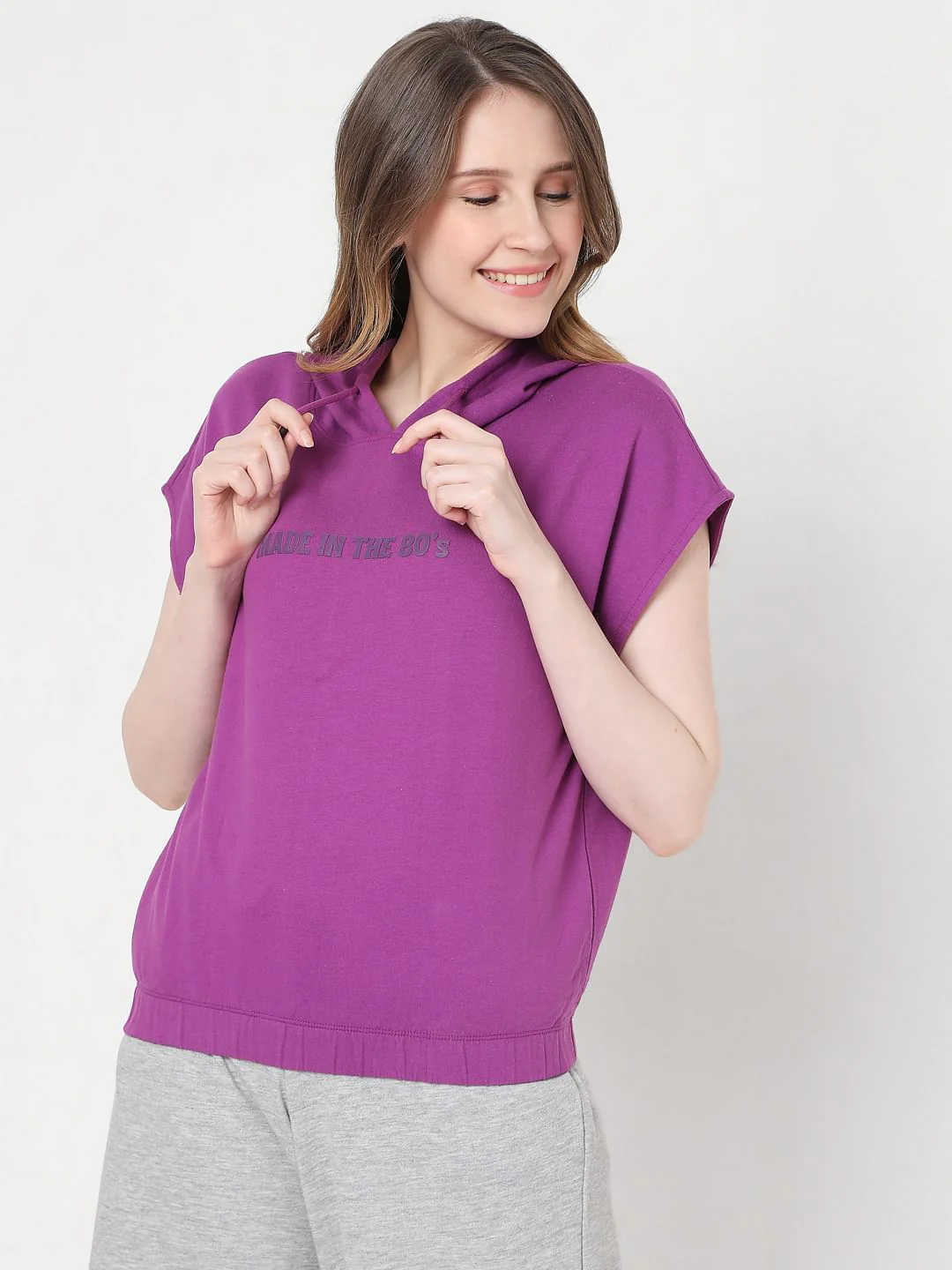 Purple Short Sleeves Sweatshirt - Image 2