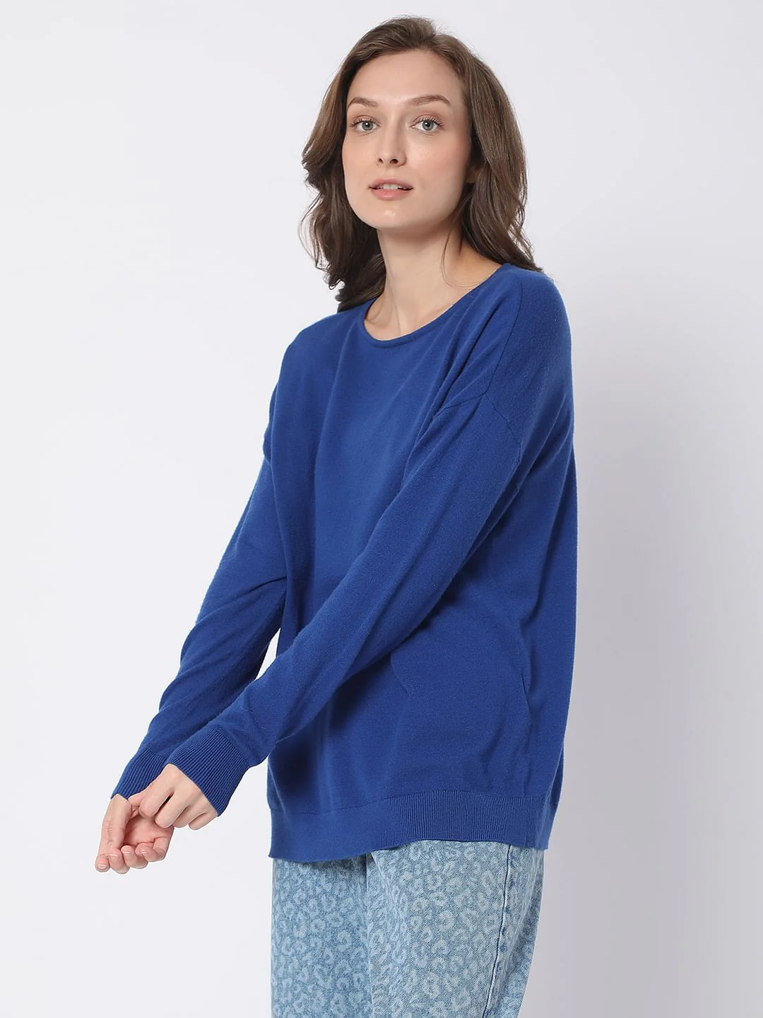 Blue Boat Neck Sweater - Image 3