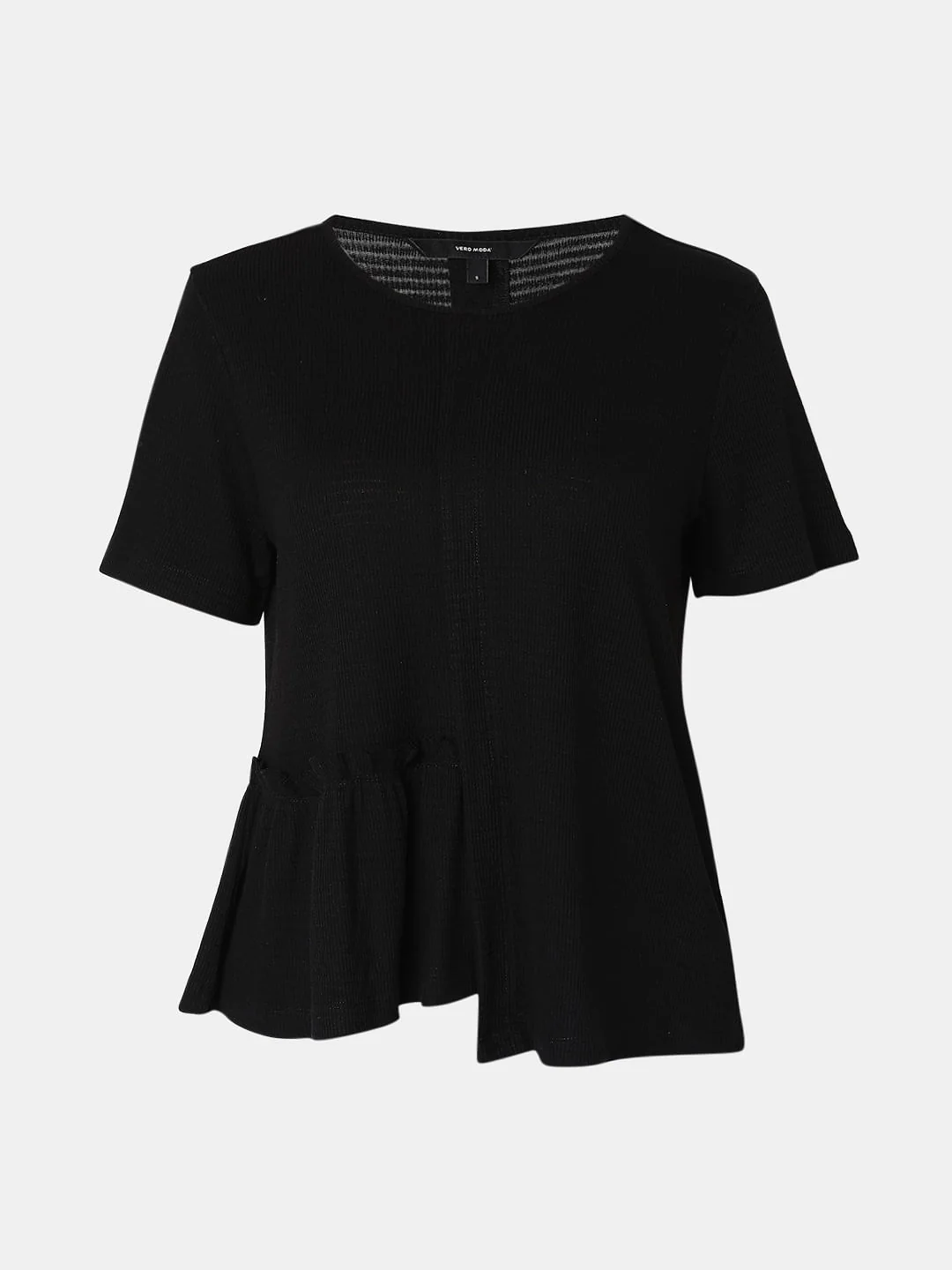 Black Textured T-Shirt - Image 7