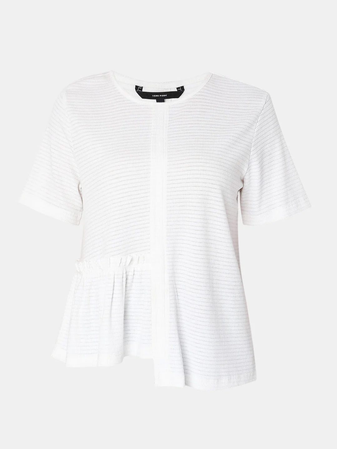 White Textured T-Shirt - Image 6