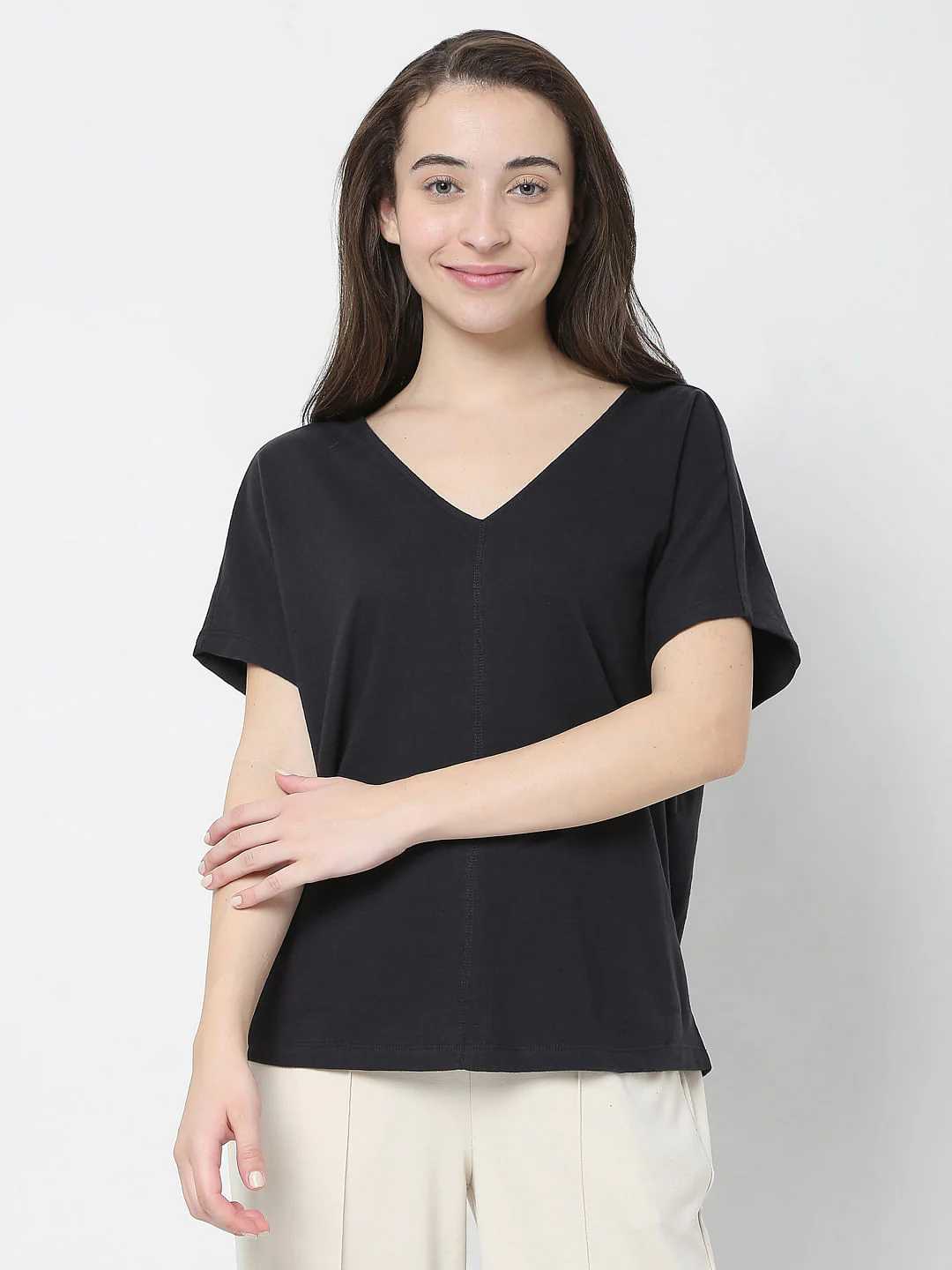Black Solid T-Shirt - Image 2