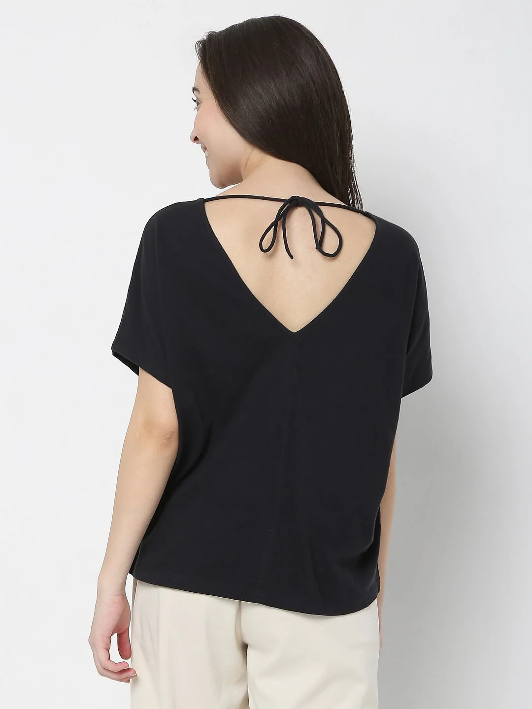 Black Solid T-Shirt - Image 4