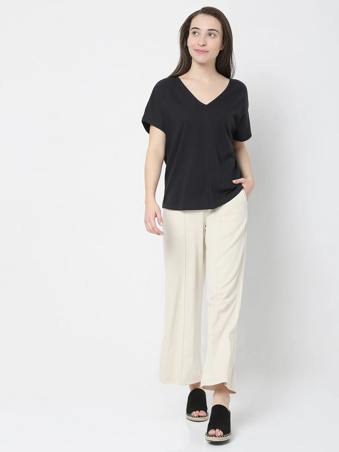 Black Solid T-Shirt - Image 5