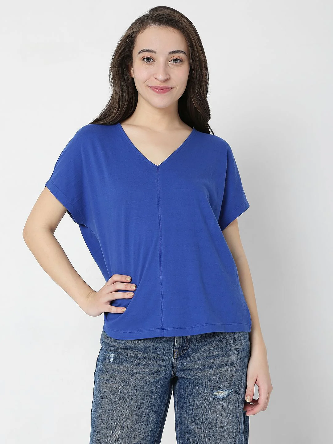 Blue Drop Shoulder T-Shirt - Image 2